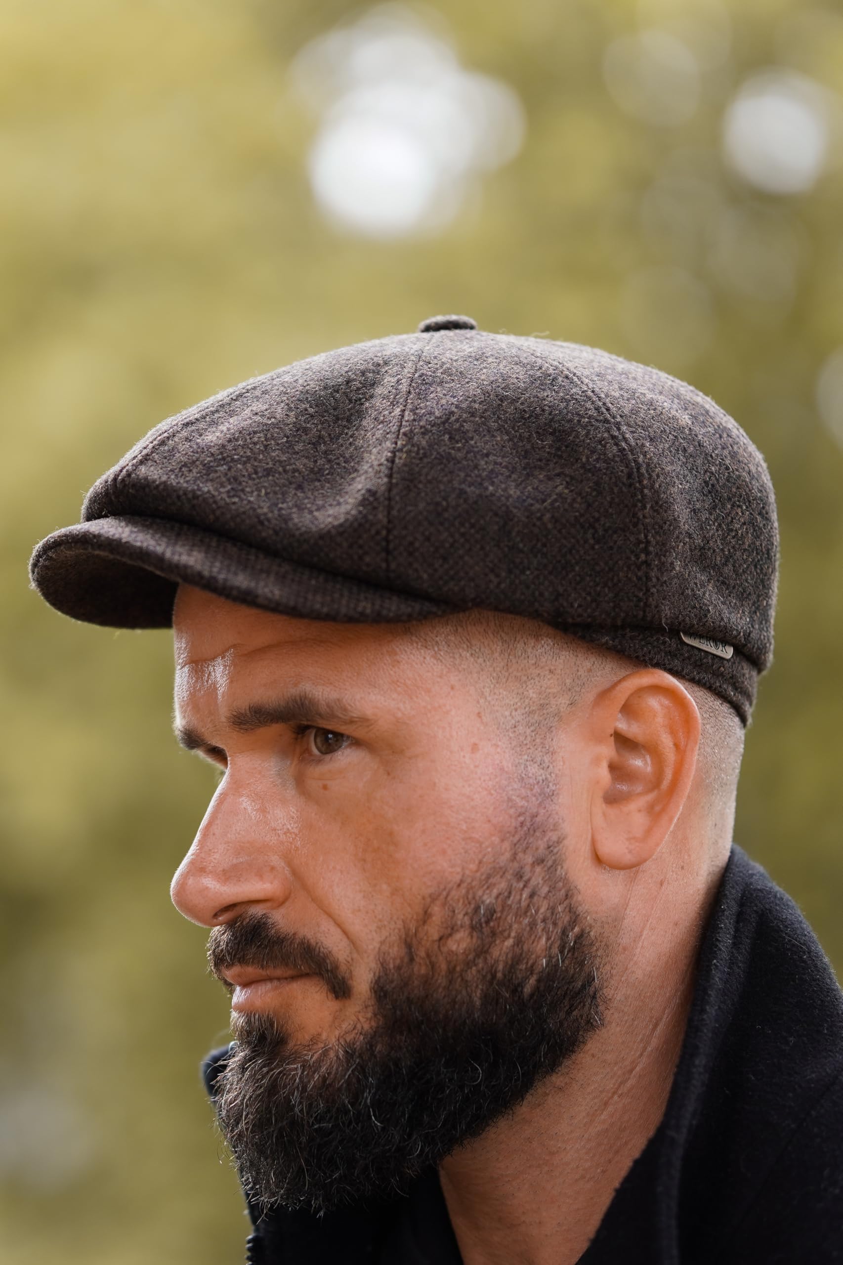 Schiebermütze Herren – Schirmmütze Flatcap Newsboy Cap – Mütze mit Steppfutter - 100% Wolle – WEROR-432.1