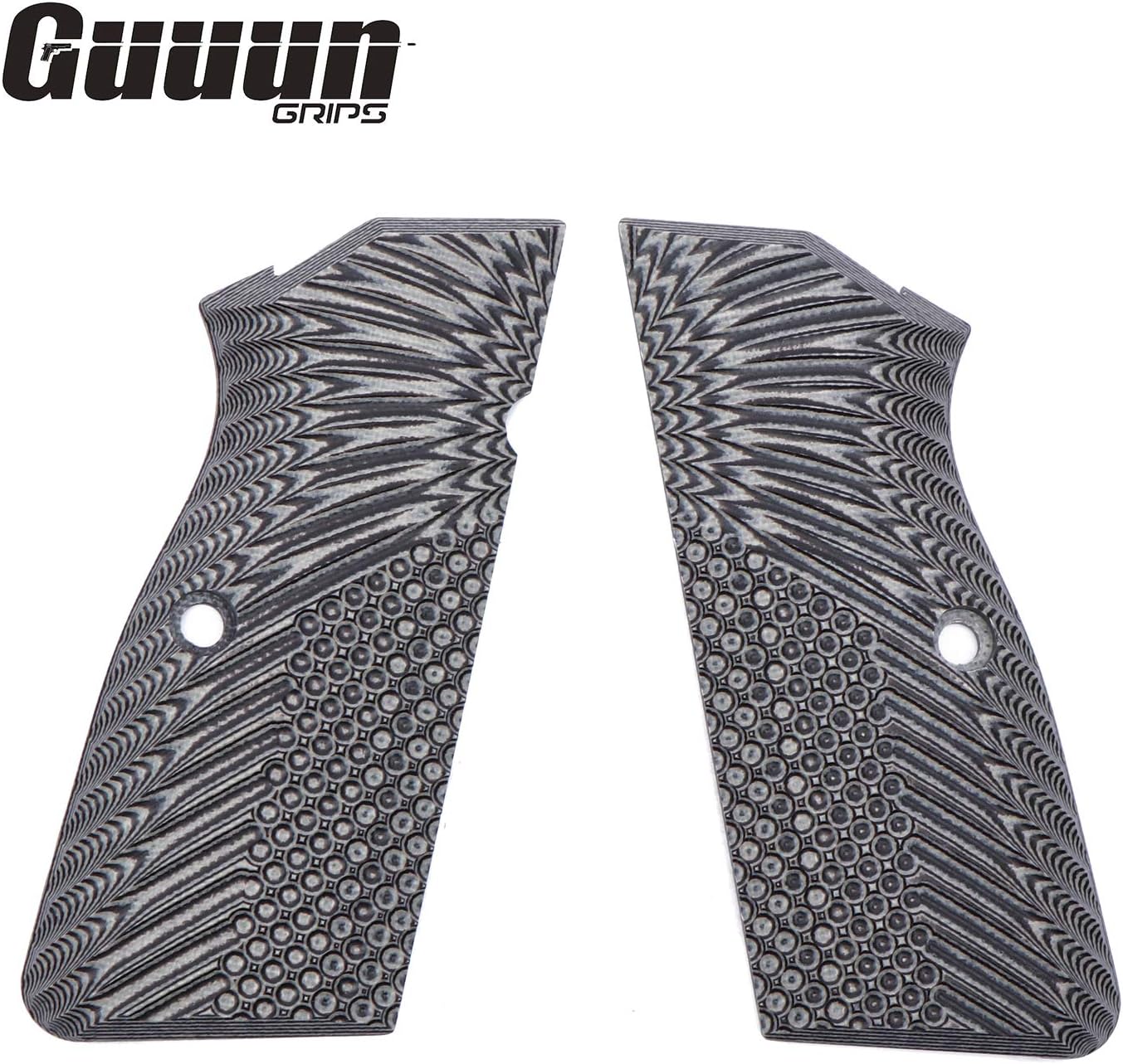 Guuun G10 Grips for Browning Hi Power and Tisas Regent BR9, OPS Eagle Wings Texture