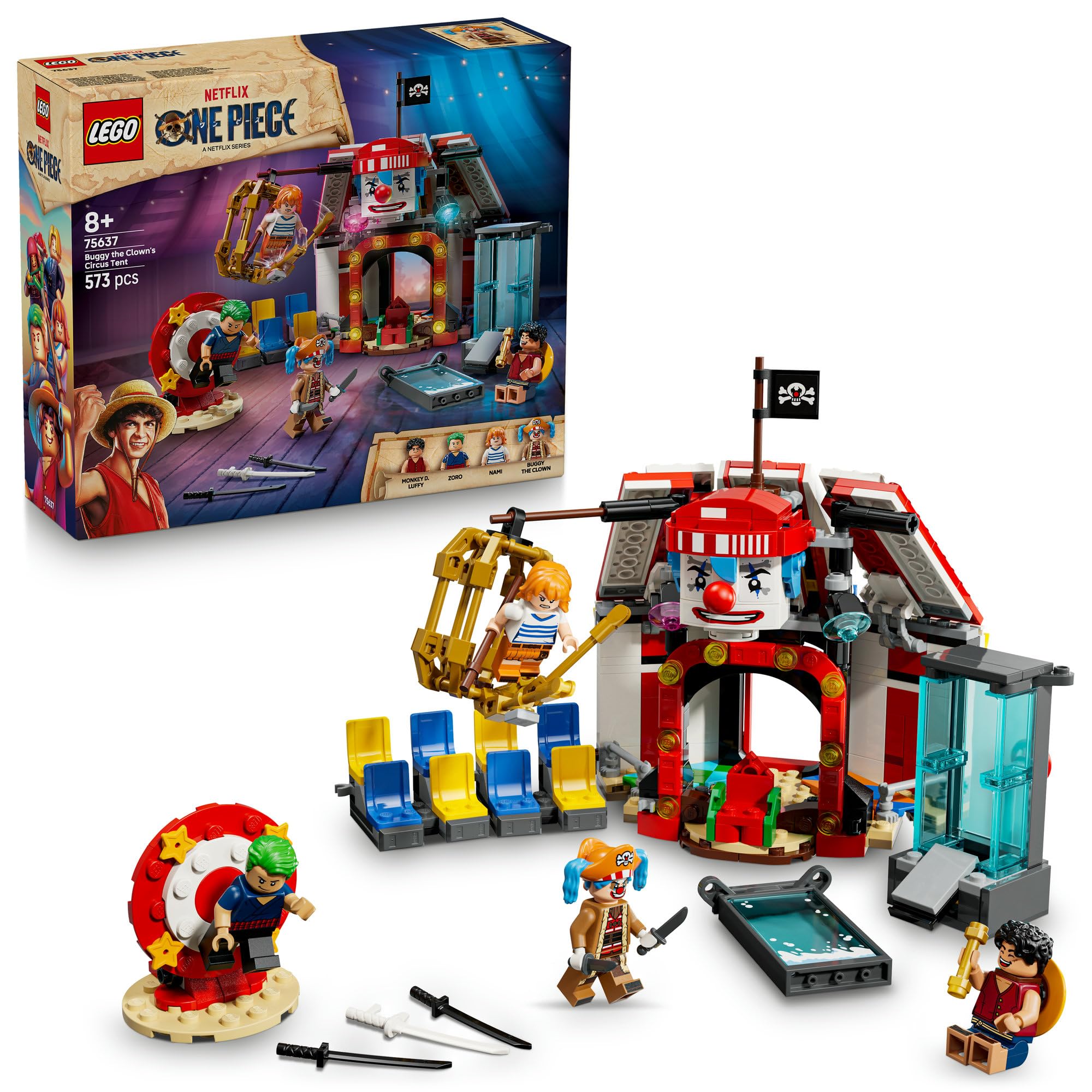レゴ(LEGO) ワンピース 道化のバギーのサーカス小屋 75637 おもちゃ 男の子 女の子 | 玩具 誕生日 プレゼント ブロック 8歳 9歳 10歳 小学生 街並み ジオラマ フィギュア 子供 573ピース
