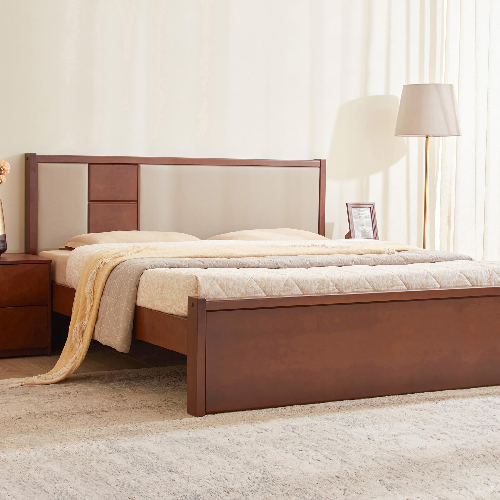 Home Centre Denis Spector King Bed |Solid Wood King Bed| (Walnut) |1 Year Warranty-image-15