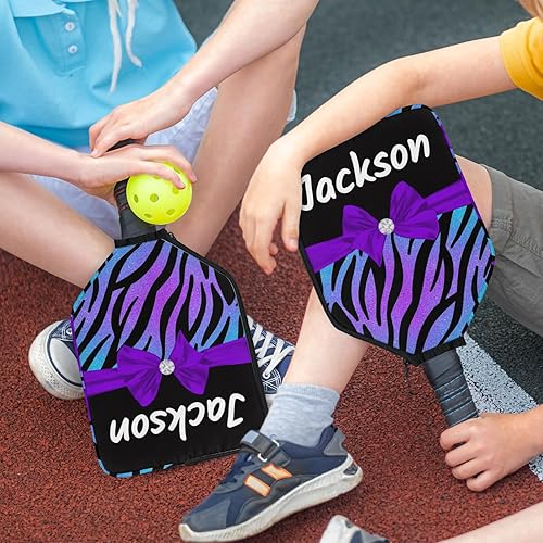 Miniatura 6 de Cubierta de paleta de pickleball personalizable, paquete de 12 paquetes, nombre de texto personalizado, ajuste universal, para hombres y mujeres,