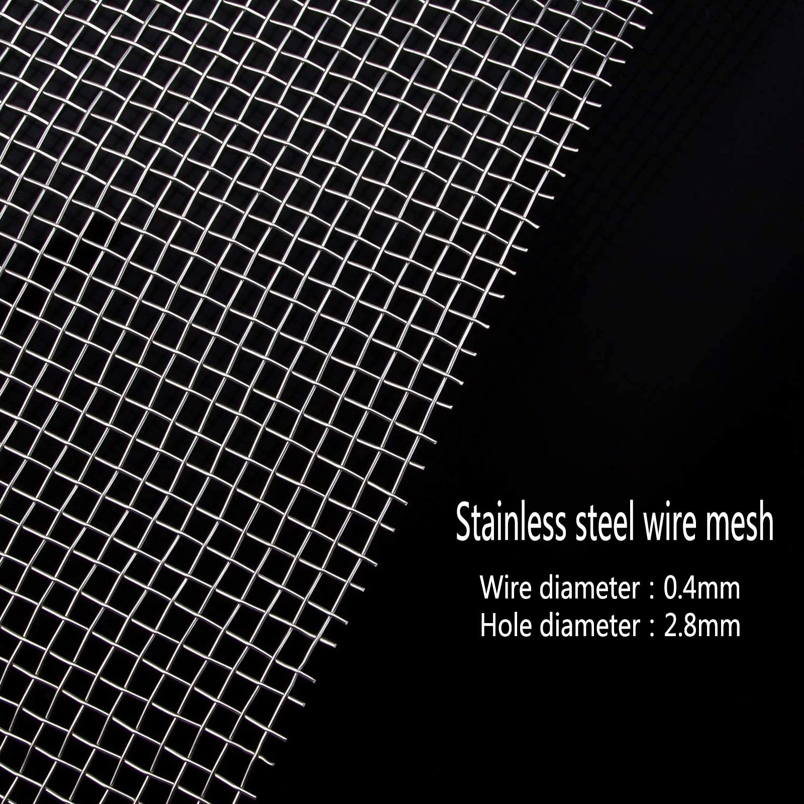 Grillage Treillis Metallique Wire Mesh Pour Porte Fenêtre Anti Souris Insectes Serpents Filtre Hotte En Acier Grillage, Maille 304 Filtration En Feuilles Filtre D'écran, 30*100cm(1x7m/3.2*22.9ft)
