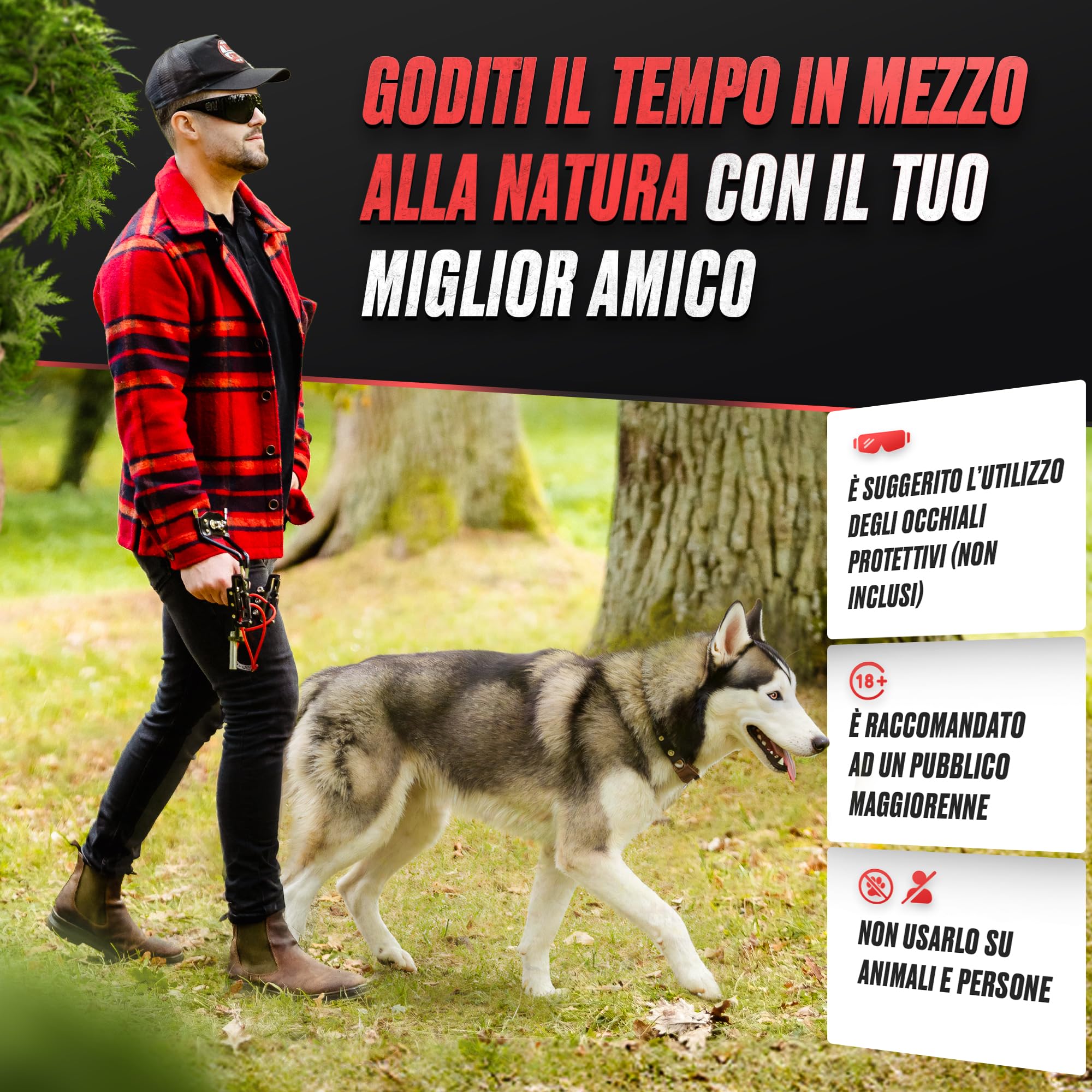 Set Completo da Caccia Professionale da Tiro - Kit Sportivo di Precisione con Accessori - Gioco all'aperto tiro a Segno - Elastico Rinforzato