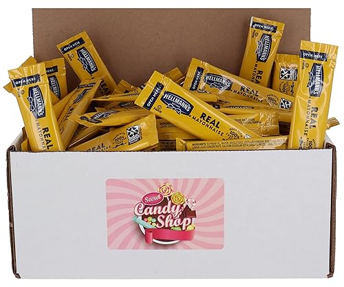 SECRET CANDY SHOP Hellmanns Real Mayo Mayonesa Paquetes a granel en caja (.38oz, 50.00)