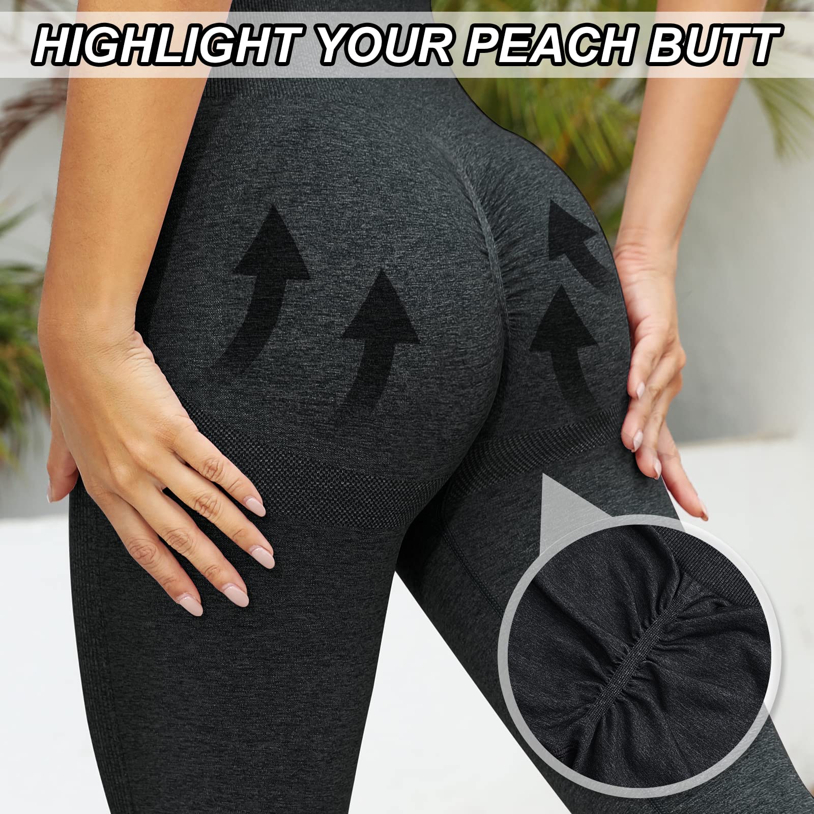Leggins Mujer Push Up 3/4 Capris Mallas Pantalones Deportivos Anticeluliticos Yoga Leggings de Cintura Alta Elásticos Barriga Control Pantalones Deporte para Fitness Correr