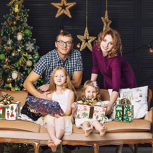 Miniatura 2 de ZINTBIAL Papel de regalo de Navidad para niños, niñas, bebés, hombres y mujeres, paquete de papel de regalo de vacaciones que incluye ciervos,