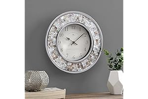 FirsTime & Co. Pearl Mosaic Wall Clock: An Elegant Timekeeper for Coastal Ambiance