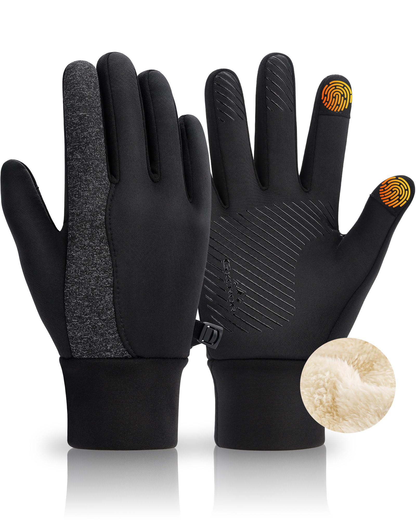 Gants Vélo Hiver Oumuik Gants Thermiques - Gants Tactiles - Coupe-vent Et | FindTheDeal Gants Velo Impermeable