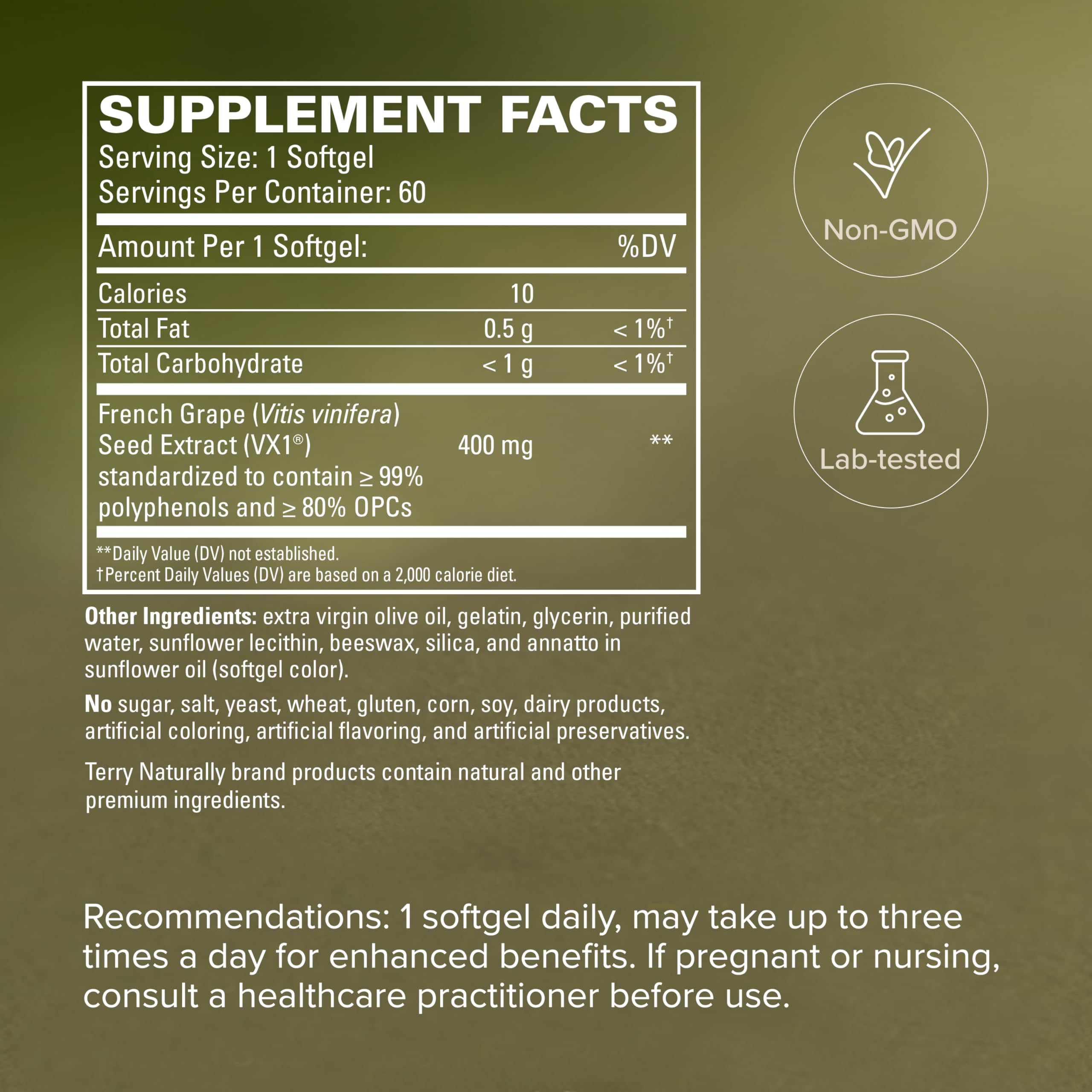 Terry Naturally Clinical OPC Antioxidant - Extra Strength 400 mg - Heart — Amazon image 5