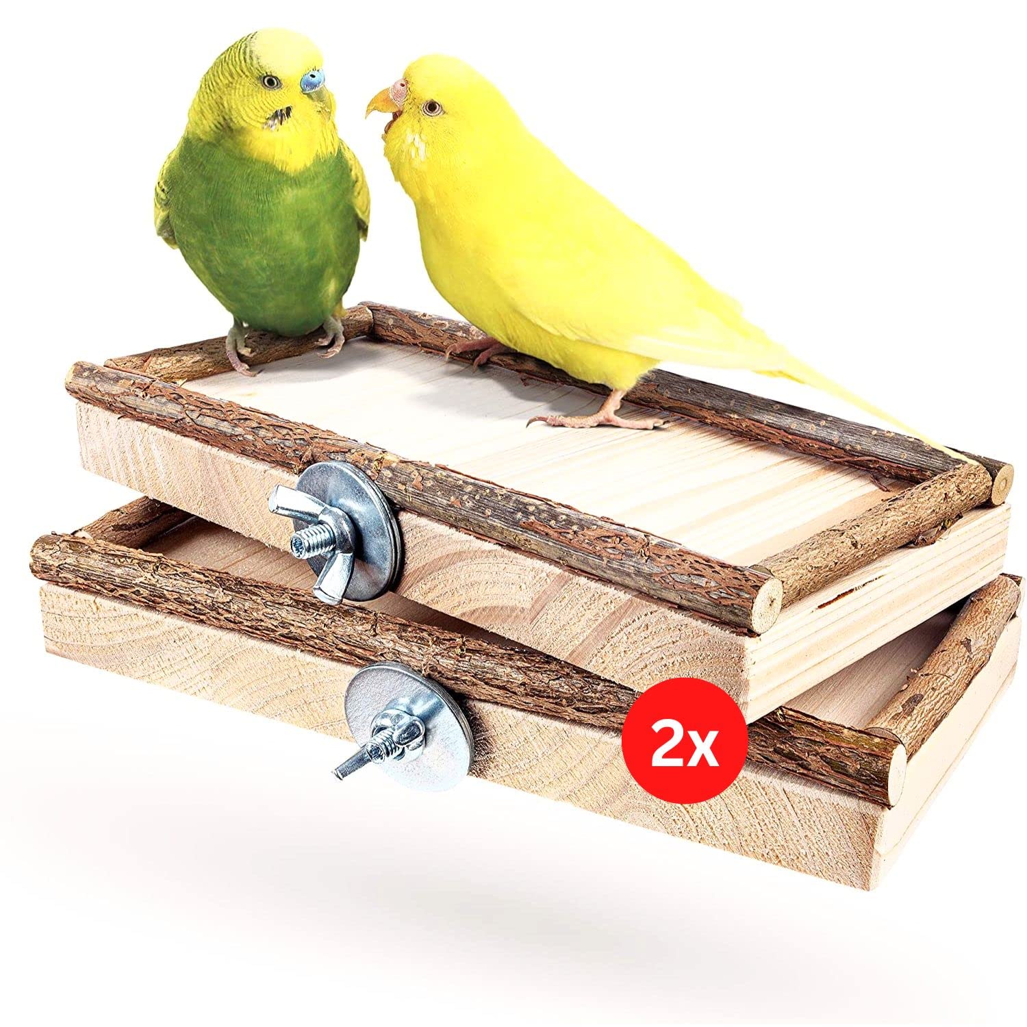 Jaulas Para Loros Plataforma De Madera Natural X2 Soporte Para