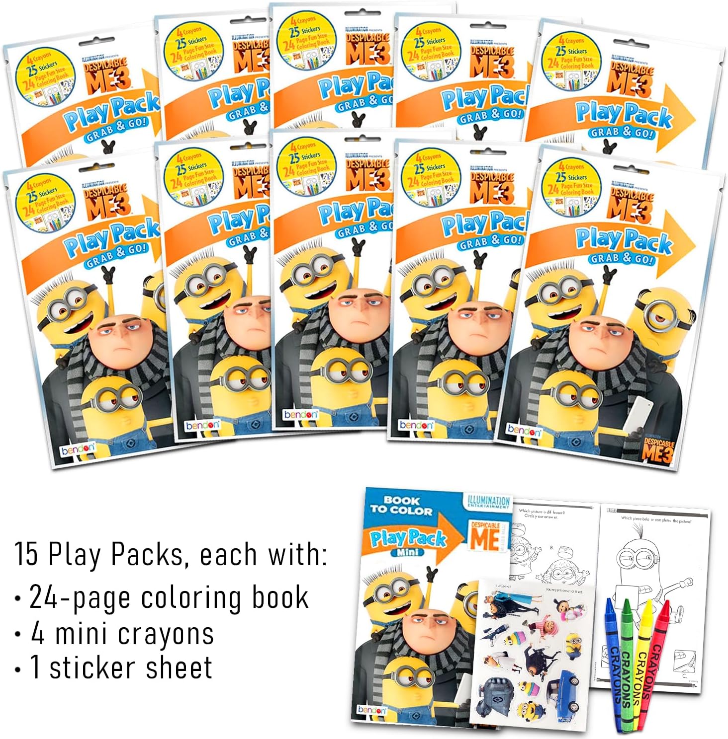 Minions Party Favors Activity Pack Bundle - 15 Goodie Bags Stuffers image 2