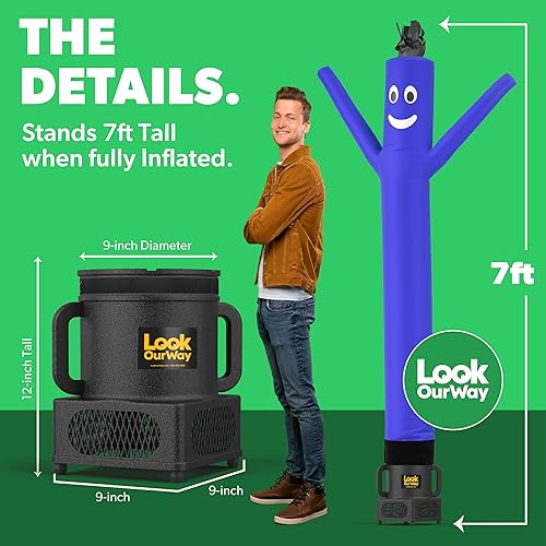 Vista 21 de LookOurWay Air Dancers Wacky Waving - Tubo inflable de 7 pies de alto con soplador de bailarín Sky Dancer, color morado