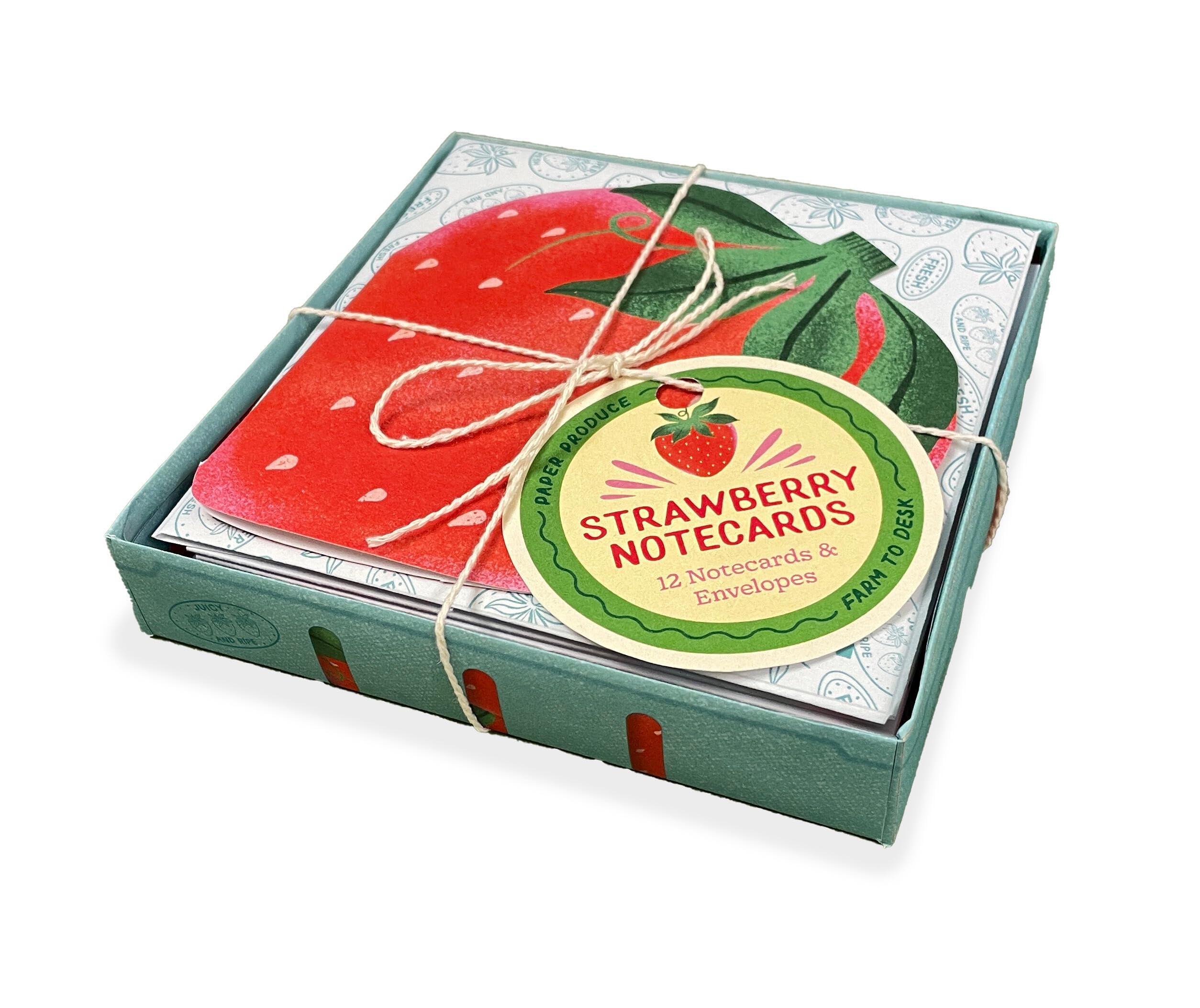 Paper Produce Strawberry Notecards : 12 Notecards & Envelopes