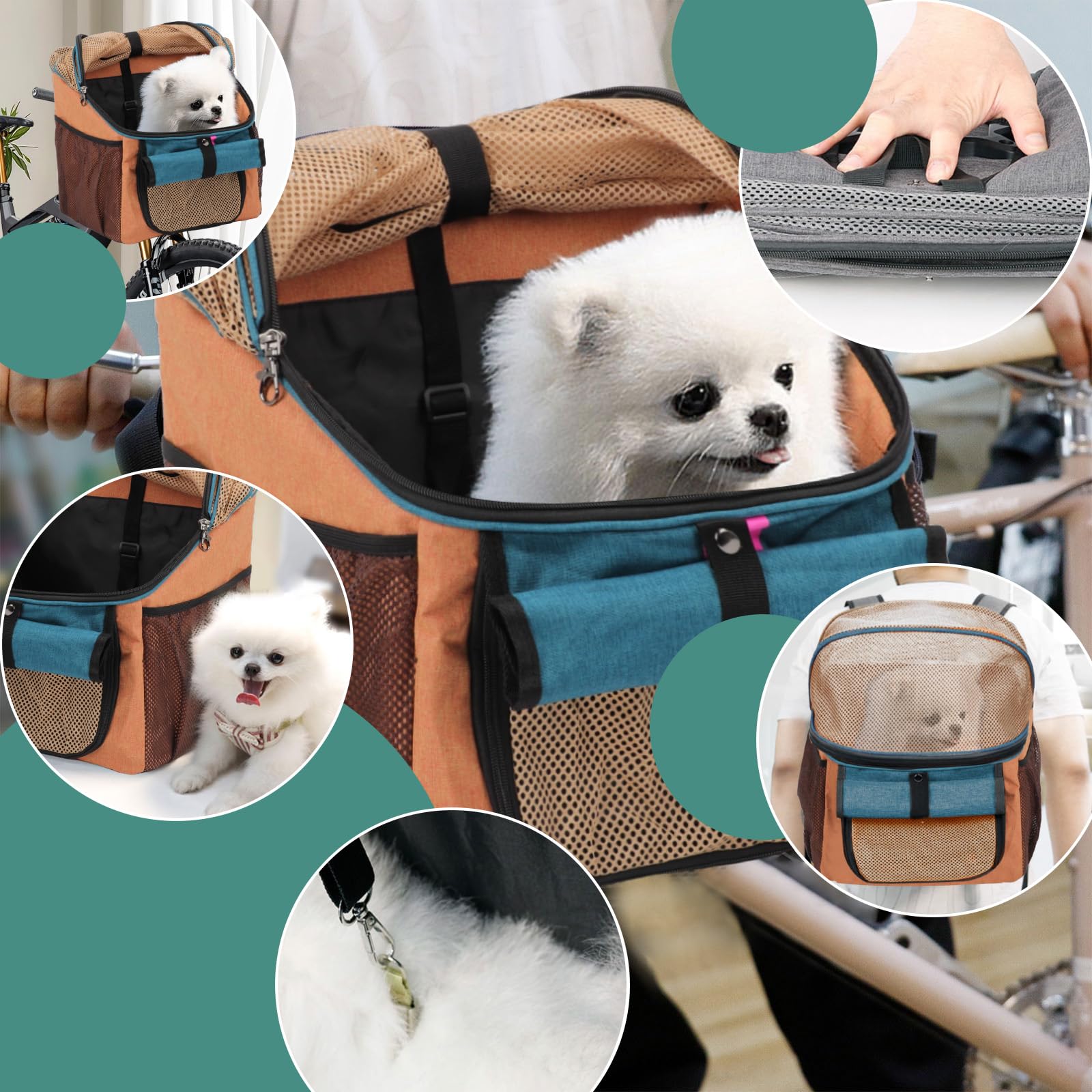 Panier de vélo pour animaux de compagnie, panier pliable et étanche, idéal pour chien, shopping, camping et extérieur