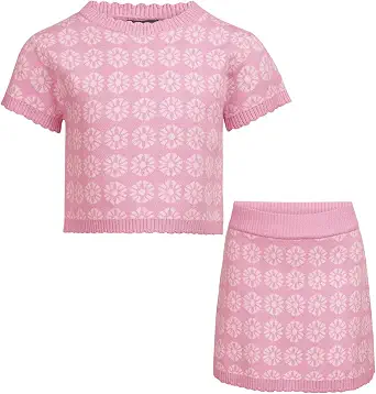 Vince Camuto Girls’ 2-Piece Sweater Skirt Set with Knit Top & Skirt (2T-12)