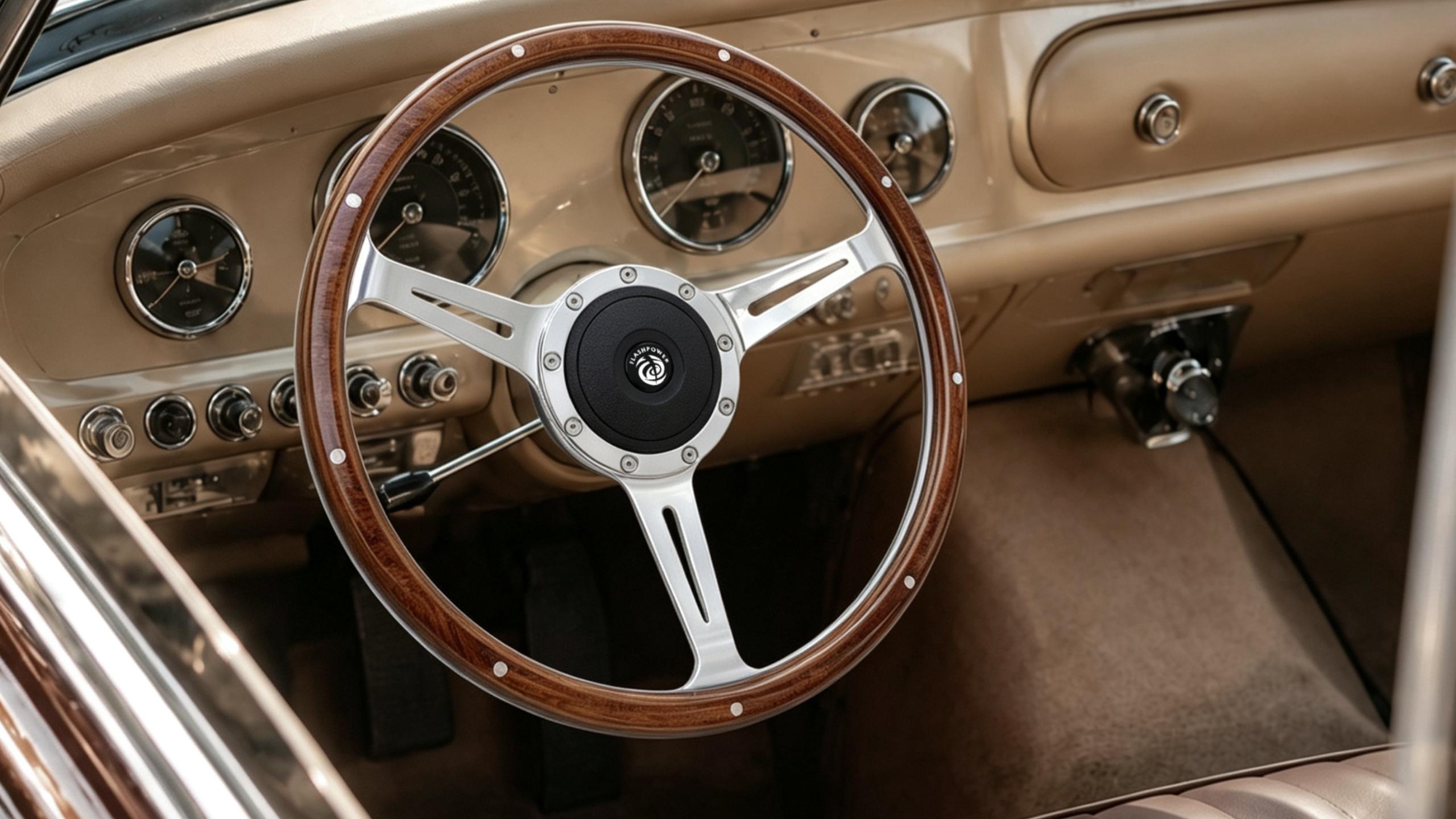 Amazon.com: Flashpower 16'' Classic 9 Bolt Riveted Wood Steering