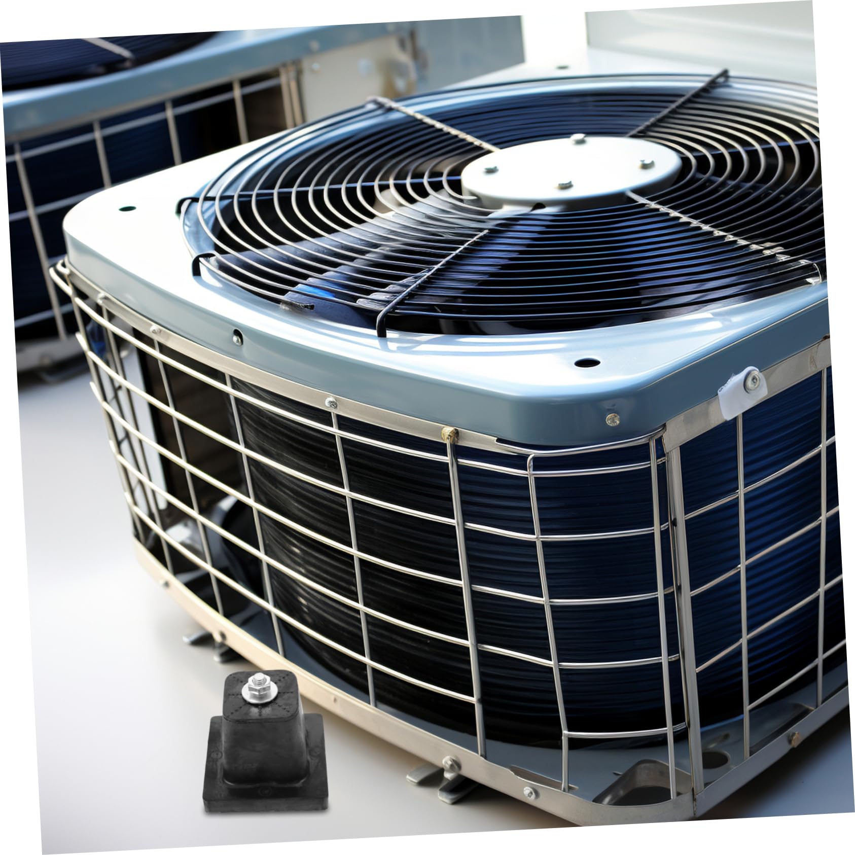 Didiseaon 4 Pezzi Piedini Antivibranti per Unità Esterna Condizionatore in Gomma e Metallo, Assorbimento Urti e Riduzione Vibrazioni, Base Supporto Nero per Climatizzatore