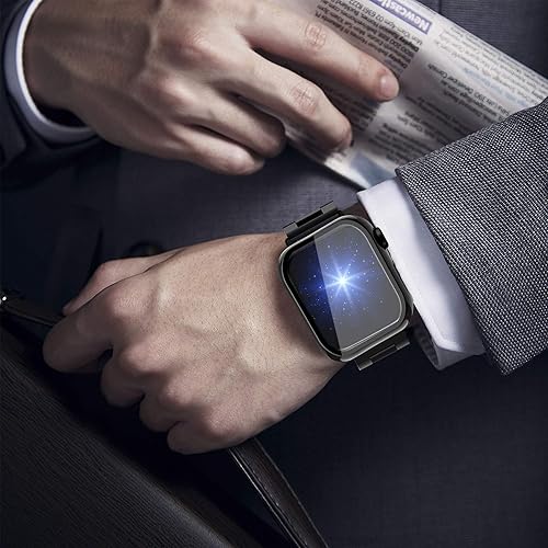 Miniatura 6 de Bekomo Compatible con Apple Watch Band de 1.929 in 1.732 in 1.772 in 1.654 in 1.575 in 1.496 in 1.614 in, correas de acero inoxidable XL grandes