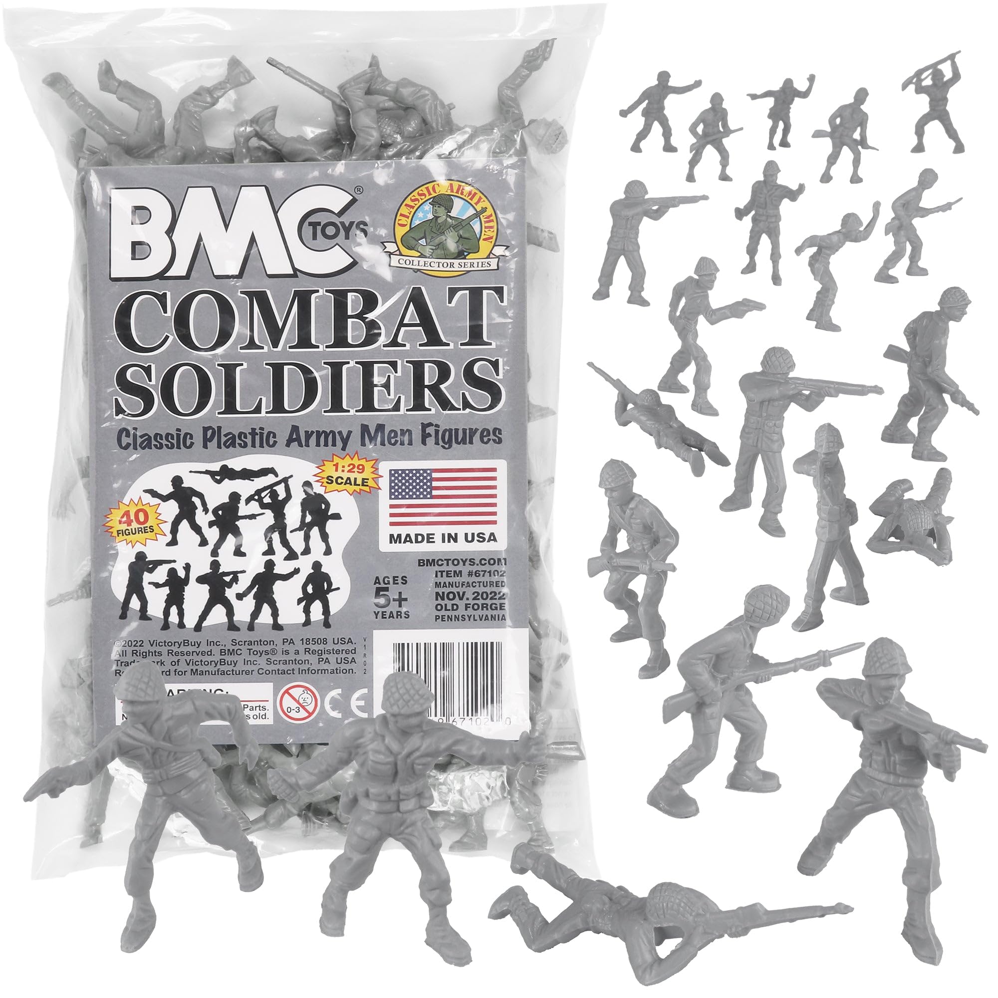Amazon.com: BMC Classic Plastic Army Men - 40pc Gray WW2 Soldier