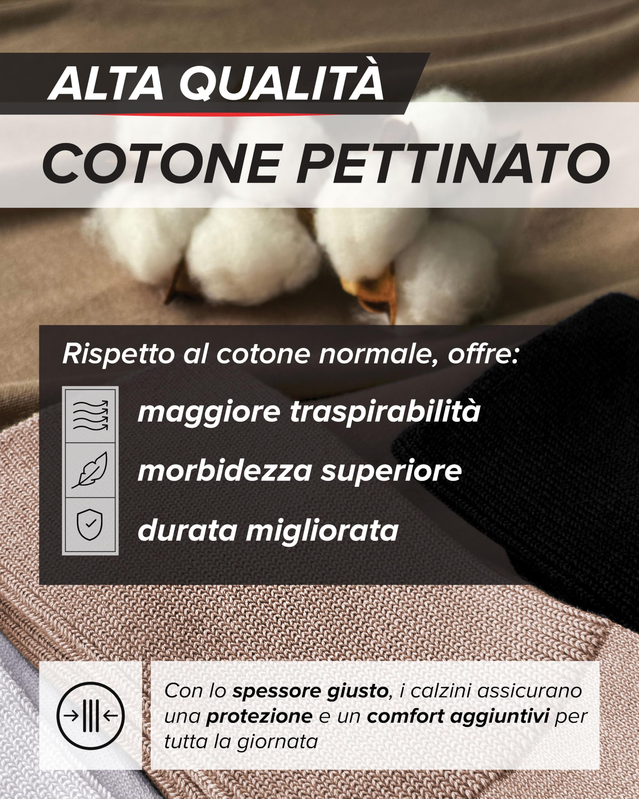 vitsocks Calzini per Diabetici Extra Larghi senza Elastico Uomo (3 PAIA) calze sanitarie piedi gonfi cotone morbido 39 42 43 46 47 50