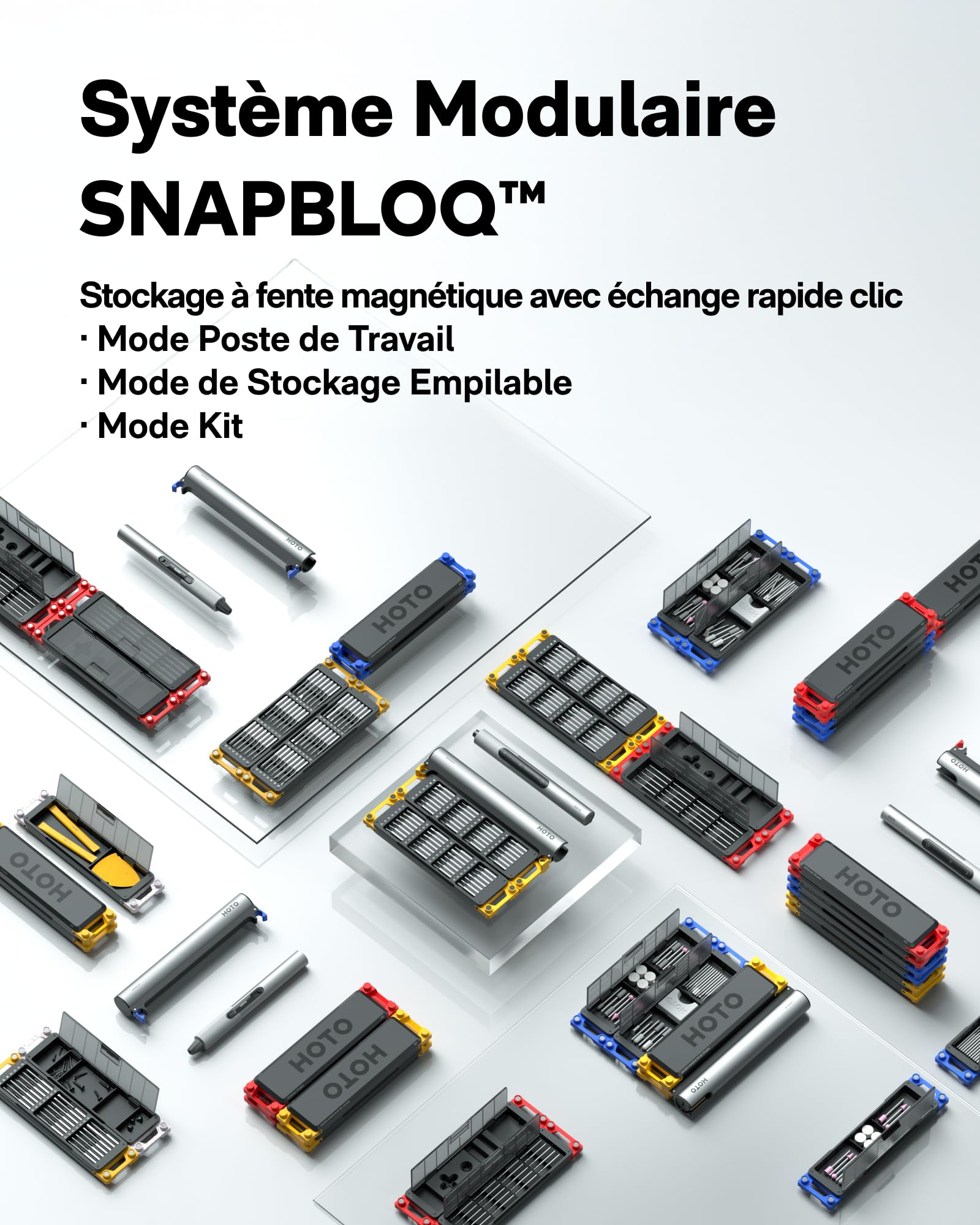 HOTO SNAPBLOQ S-A01 Tournevis Électrique Magnétique Précis 3 couples | Outil pour réparer téléphone, ordinateur portable, lunettes et montres