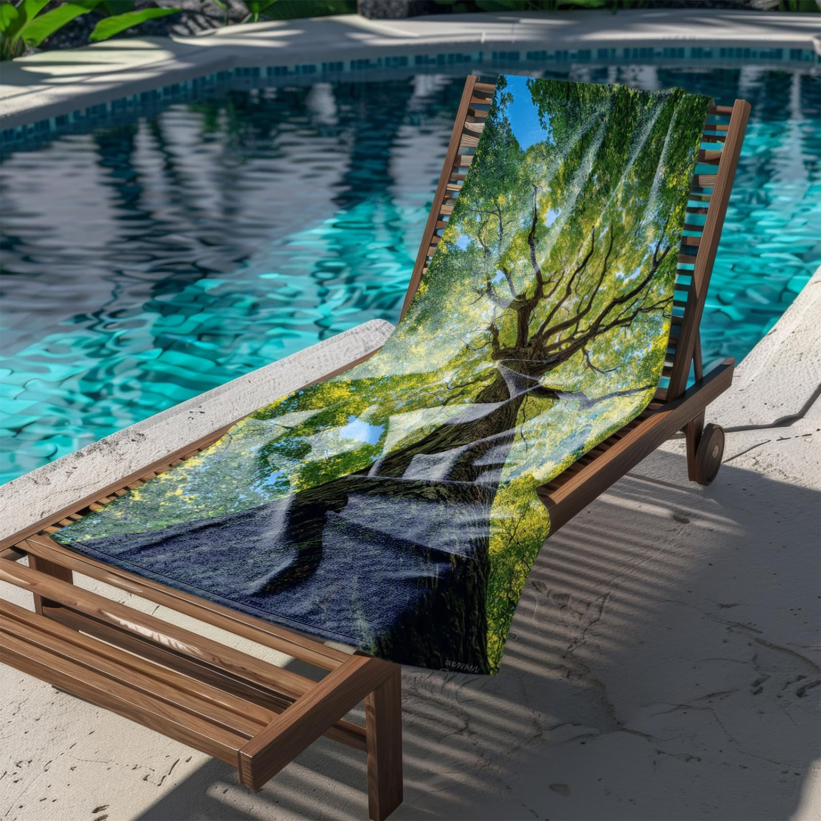 Générique Serviette de Plage 90X180 Arbre Vert