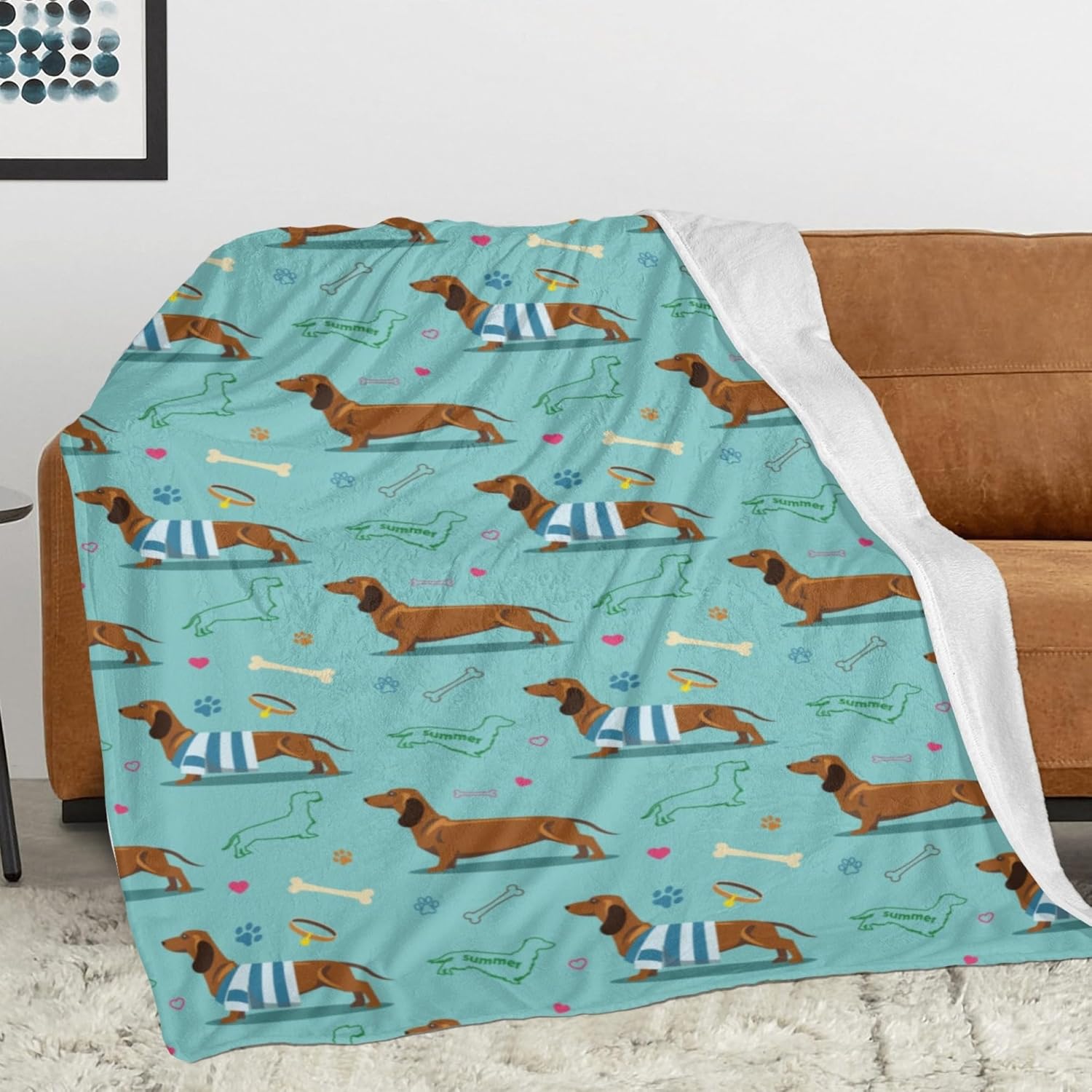Dachshund Dog Blanket Gift Cute Animal Blanket Bed Throw Blanket Soft Lightweight Cozy Warm Blankets for Kids Teens Men Women (60"x50", Dachshund Dog)