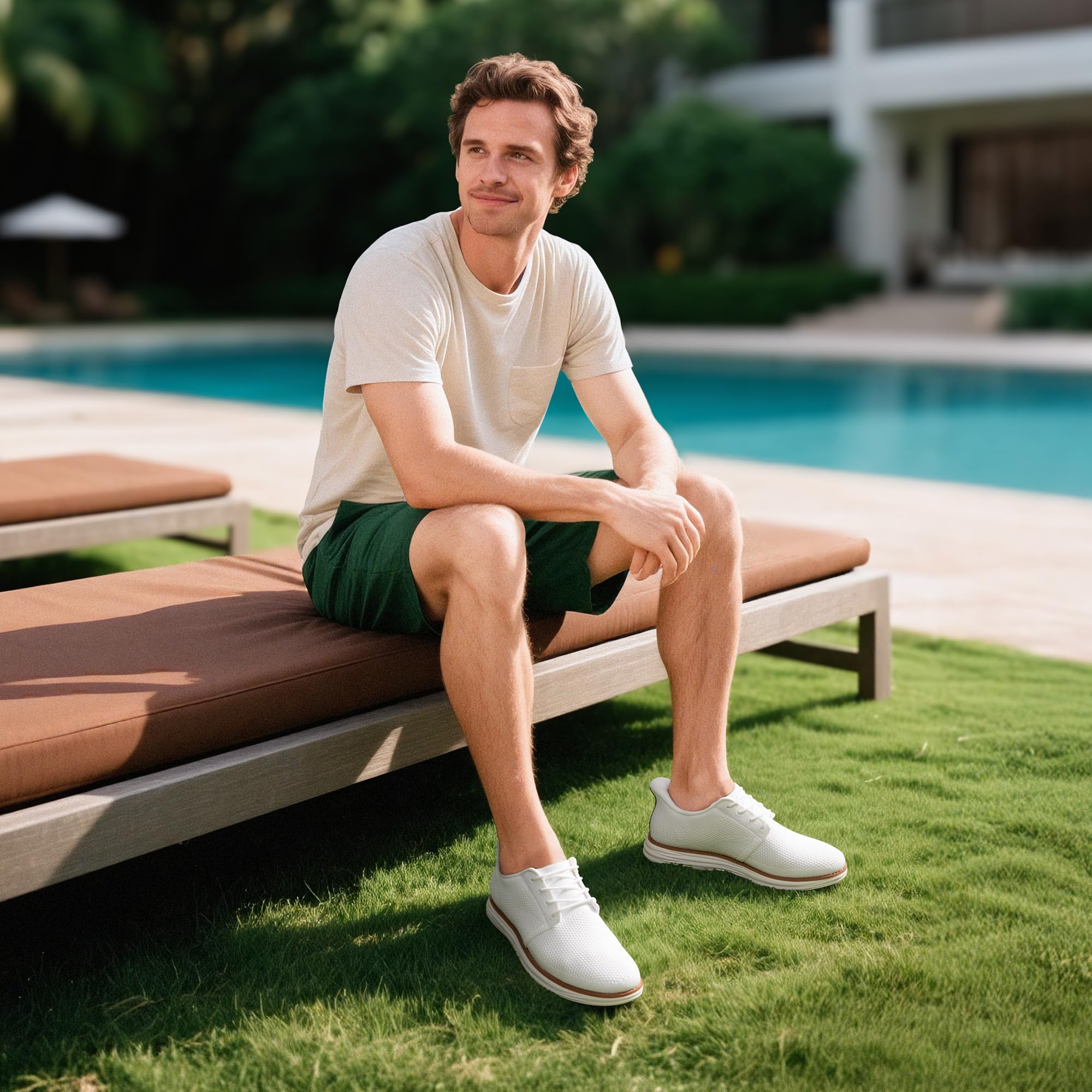 Bruno Marc Chaussures habillées décontractées à enfiler mains libres pour homme - En maille - Respirantes, légères et confortables