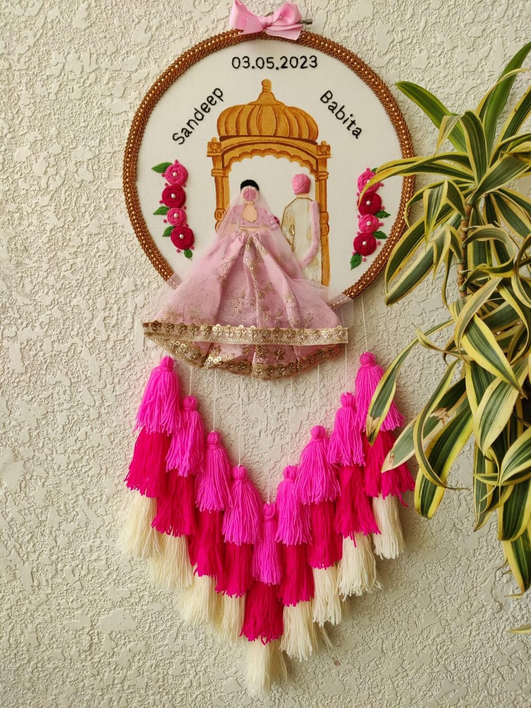 Tassel Love- Personalized Sikh Wedding Hoop for Couples with Tassels | Wedding, (10 Inches)-picture-16