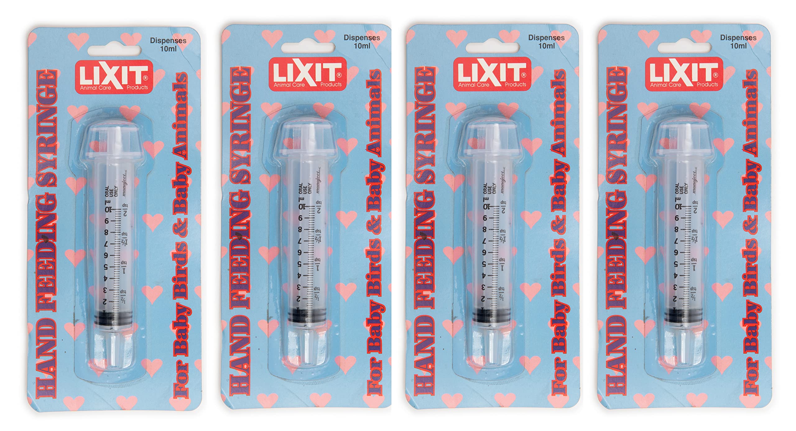 Hand Feeding Syringes for Puppies, Kittens, Rabbits and Other Baby Animals (10ML Pack of 4)