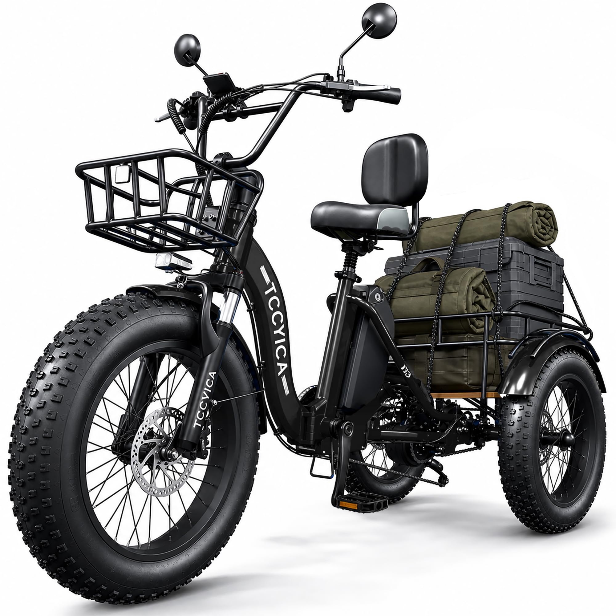 Electric Tricycle for Adults, Fat Tire 3 Wheel Electric Trike Ebike, 750W Motor Peak 1350…