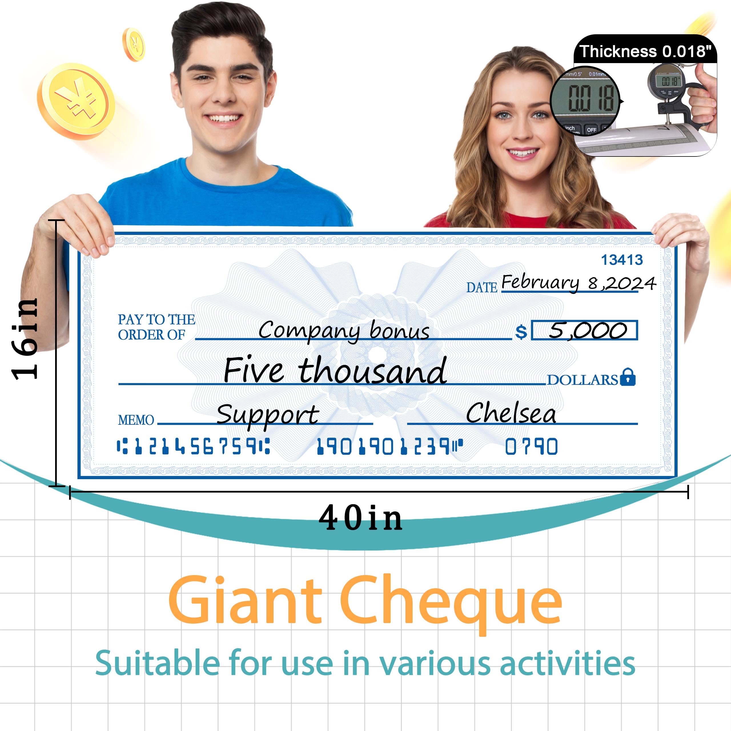 Riesiges Präsentationsschild 101,6x40,6cm - Doppelseitig, Trocken Abwischbar, Wiederverwendbar