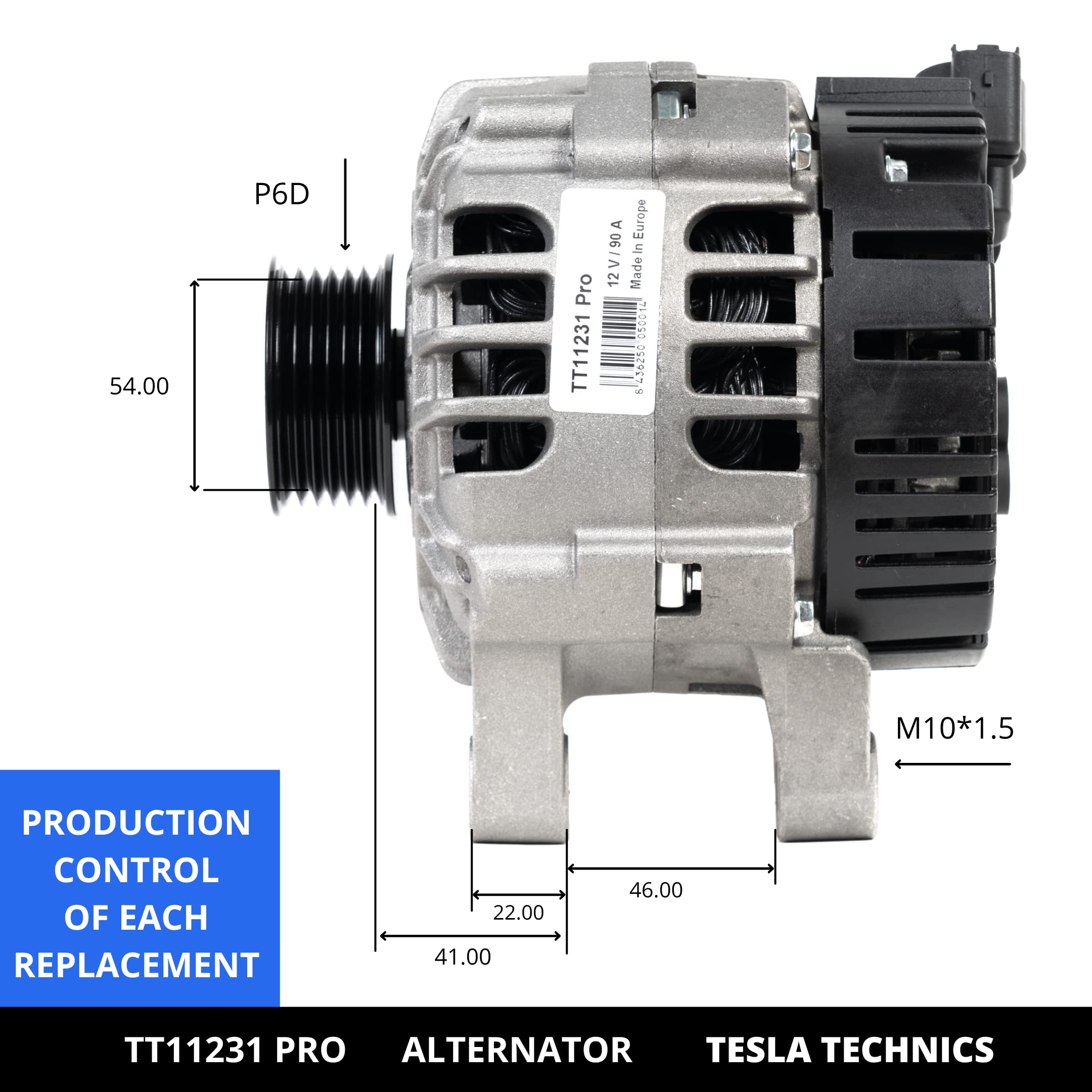 TT11231 PRO Alternatore per auto 12V, alternatore 90A. Compatibile con CITROËN, PEUGEOT, LANCIA, TOYOTA. Eccellente rapporto qualità-prezzo. Installazione facile e garanzia.