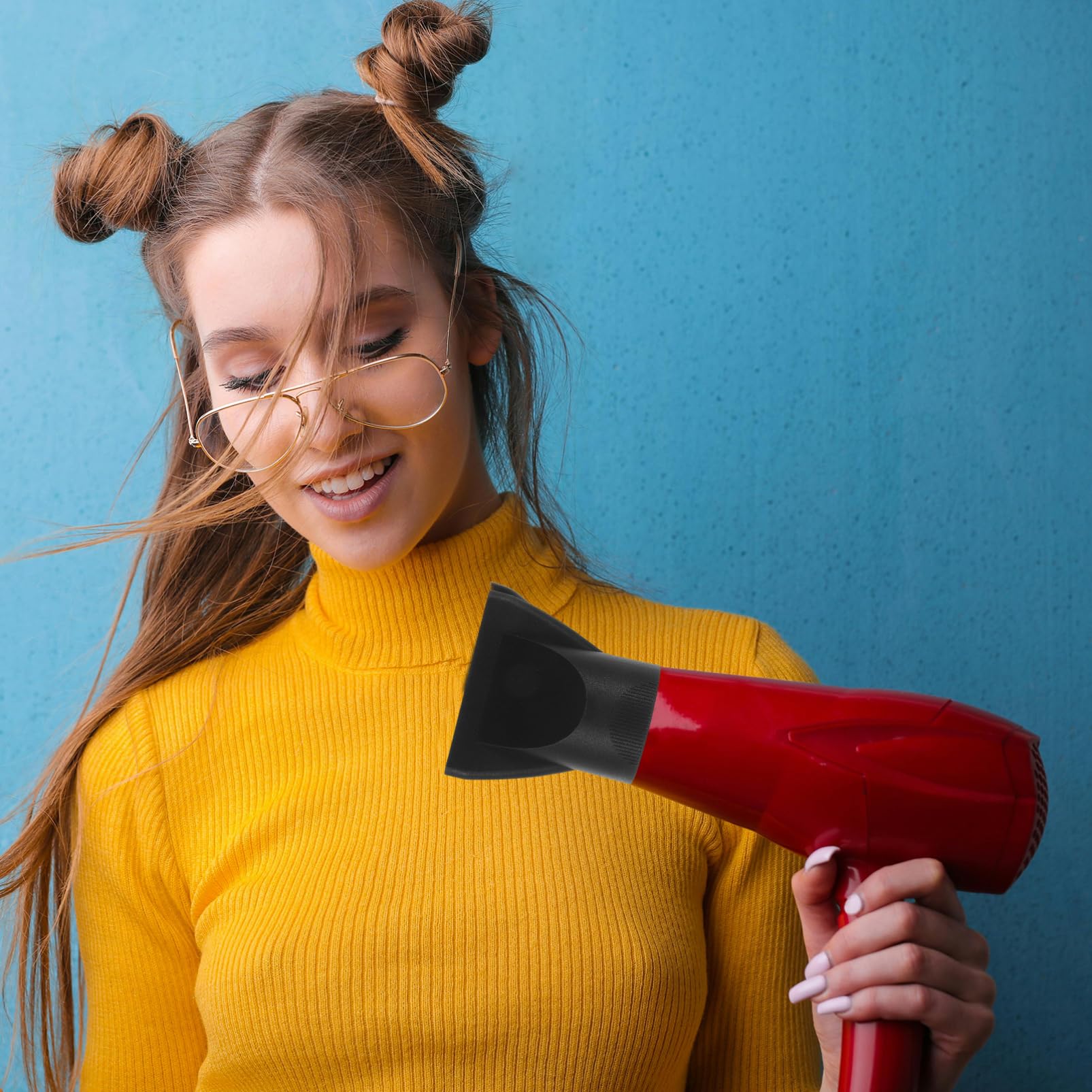 Veemoon 2Pcs Professionelle Haartrockner Düse Kunststoffhaartrockner Flachhaartrockner Düse Schwarzer Haartrockner Diffusor Ersatz Salon Friseur - 2. 04In Innendurchmesser