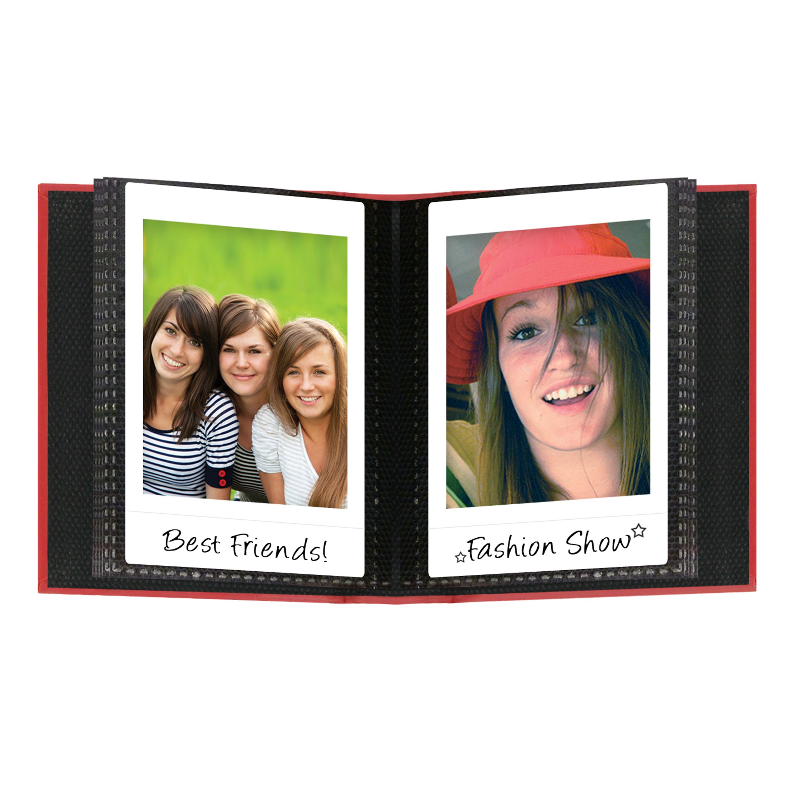 Red) - Sewn Leatherette Photo Album 40 Pockets Hold Fujifilm