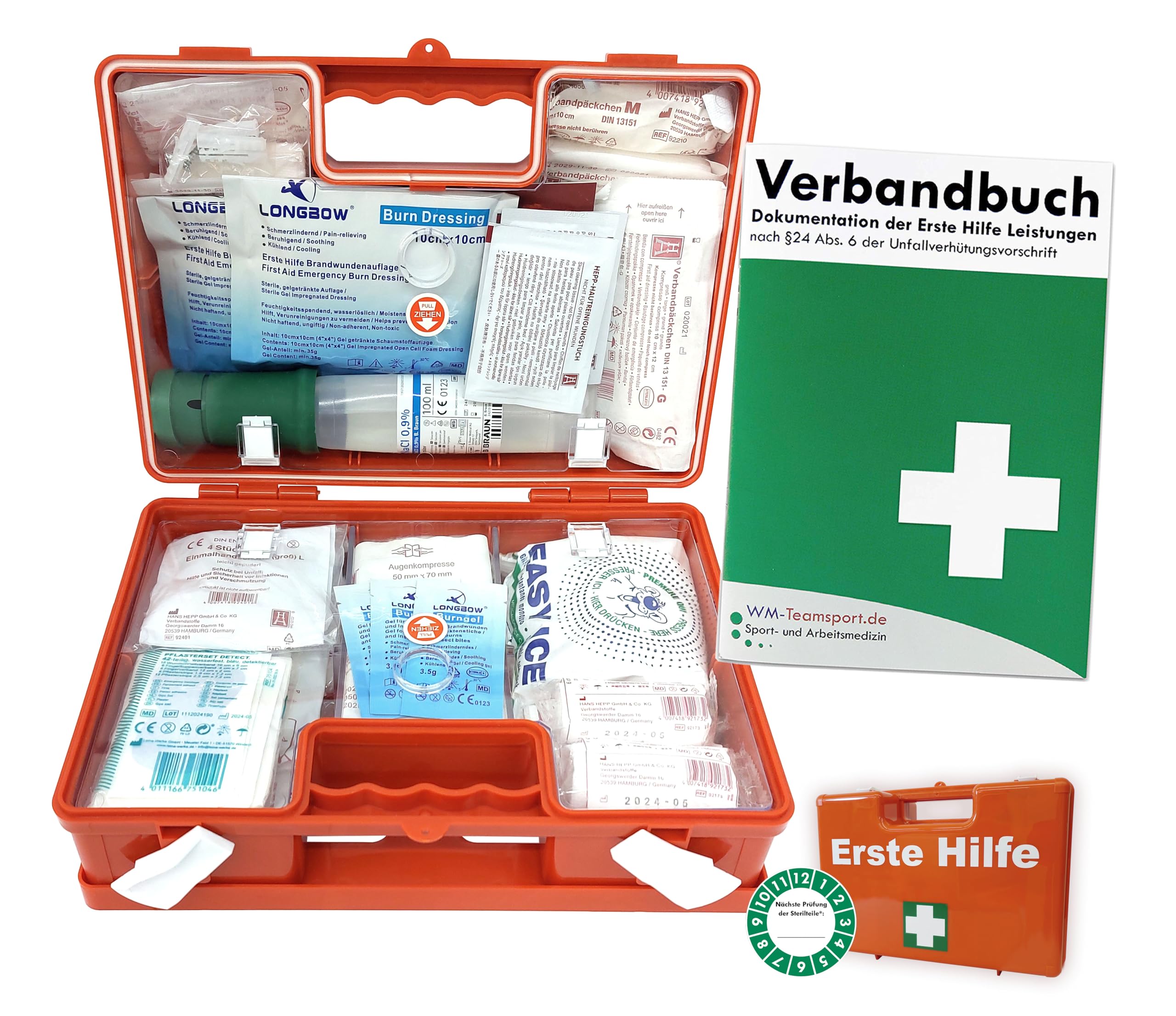 Erste-Hilfe-Koffer K10 - GASTRO für Betriebe nach aktueller DIN/EN 13157 inkl. Augenspülung + Brandgel + detektierbare Pflaster + Hydrogelverbände