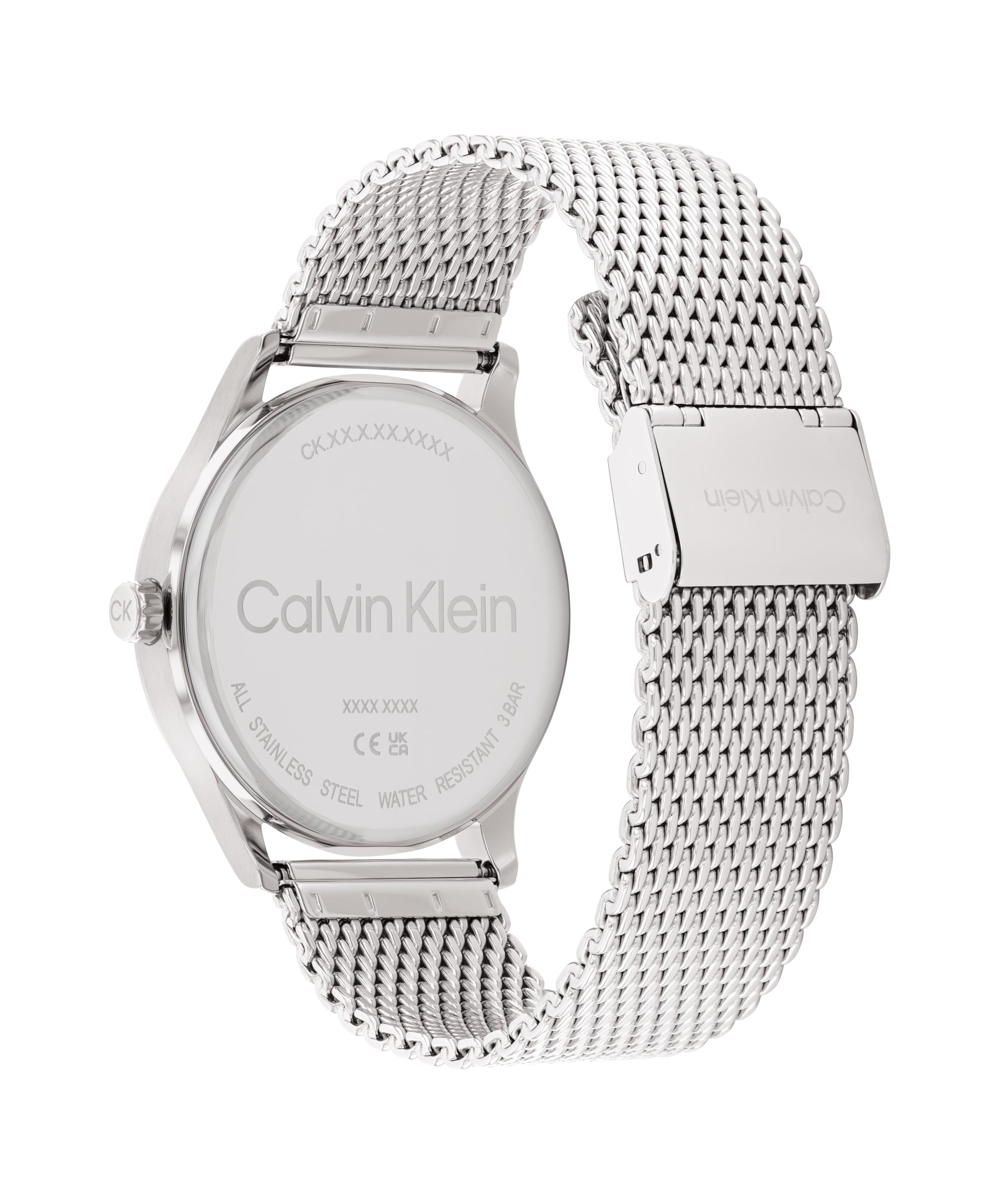 Calvin Klein Orologio con Movimento al Quarzo a Tre Lancette da Uomo Collezione ASCEND con Cinturino in Maglia Metallica o in Pelle