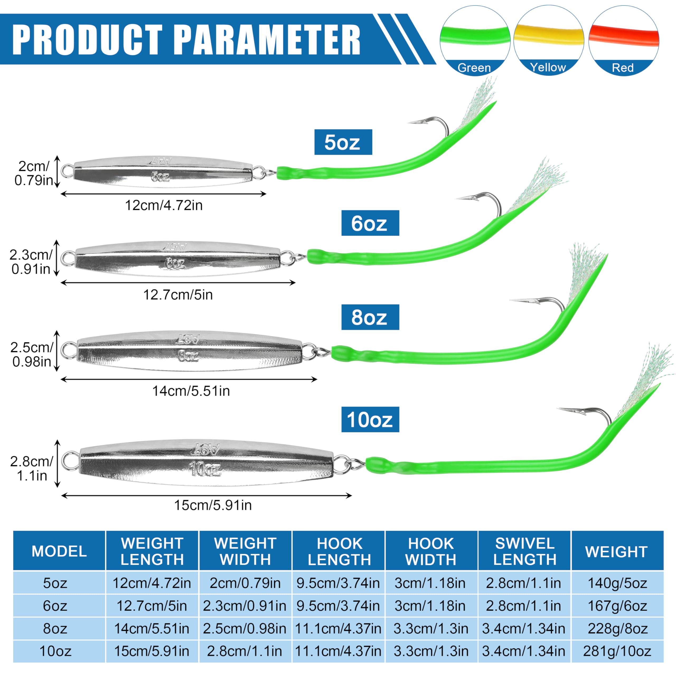Diamond Jigs, esche da pesca in acqua salata, cucchiaio da jigging con coda a tubo diviso, gancio in acciaio inox, esche per pesca in mare profondo, offshore, pesca sul fondo