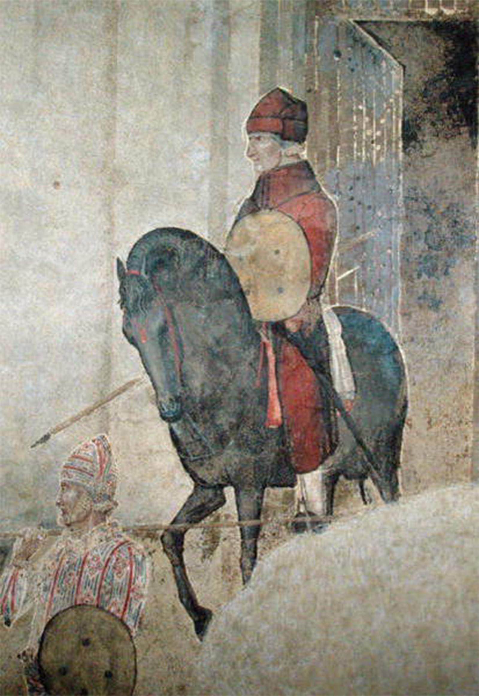 ARTXLXXBN Famous Prints Artwork Pictures Poster Painting Art Allegory of Bad Government Detail of an Armed Horseman by Ambrogio Lorenzetti Artwork Landscape Pictures for Home Decor 60x90cm