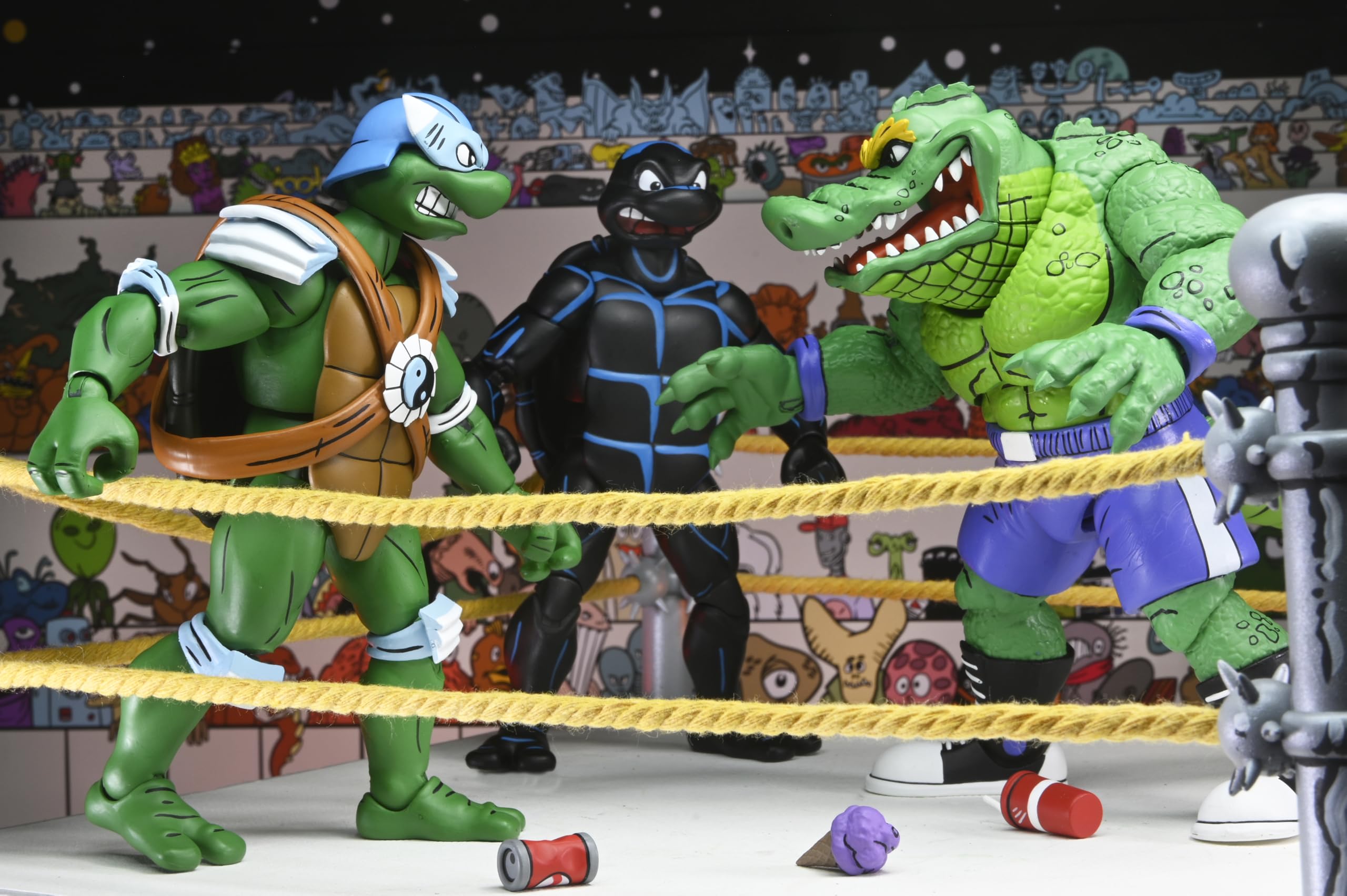 Stump Wresting Turtles - Zestaw 4 figurek 17,8 cm - Nastoletnie i zmutowane żółwie ninja (Archie Comics) - NECA Collectibles