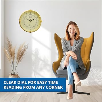 Ajanta Quartz Plastic Wall Clock (25.7cm X 25.7Cm),Ivory
