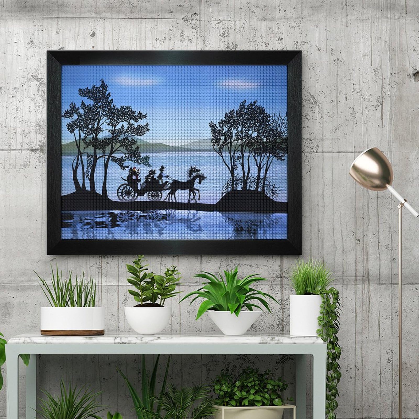 Amazon.co.jp: 藤城清治 池のほとりの馬車 ダイヤモンド画 5D