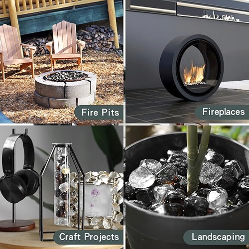 Miniatura 5 de onlyfire Diamantes de cristal de fuego de 10 libras para hoguera de propano, piedras de cristal mezcladas de 12 pulgada para chimenea de gas y mesa