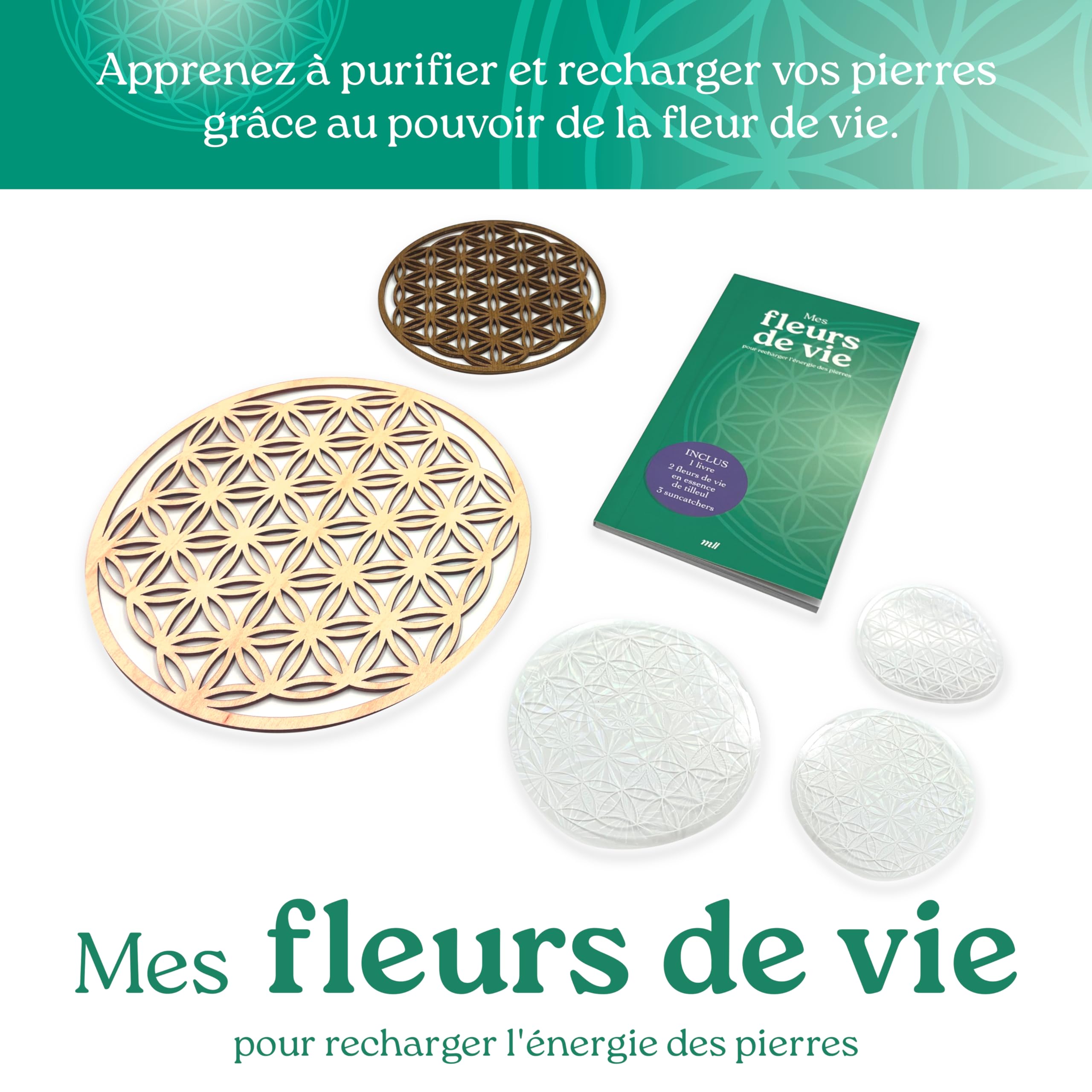 Coffret - Mes Fleurs de vie: pour recharger l'énergie des pierres