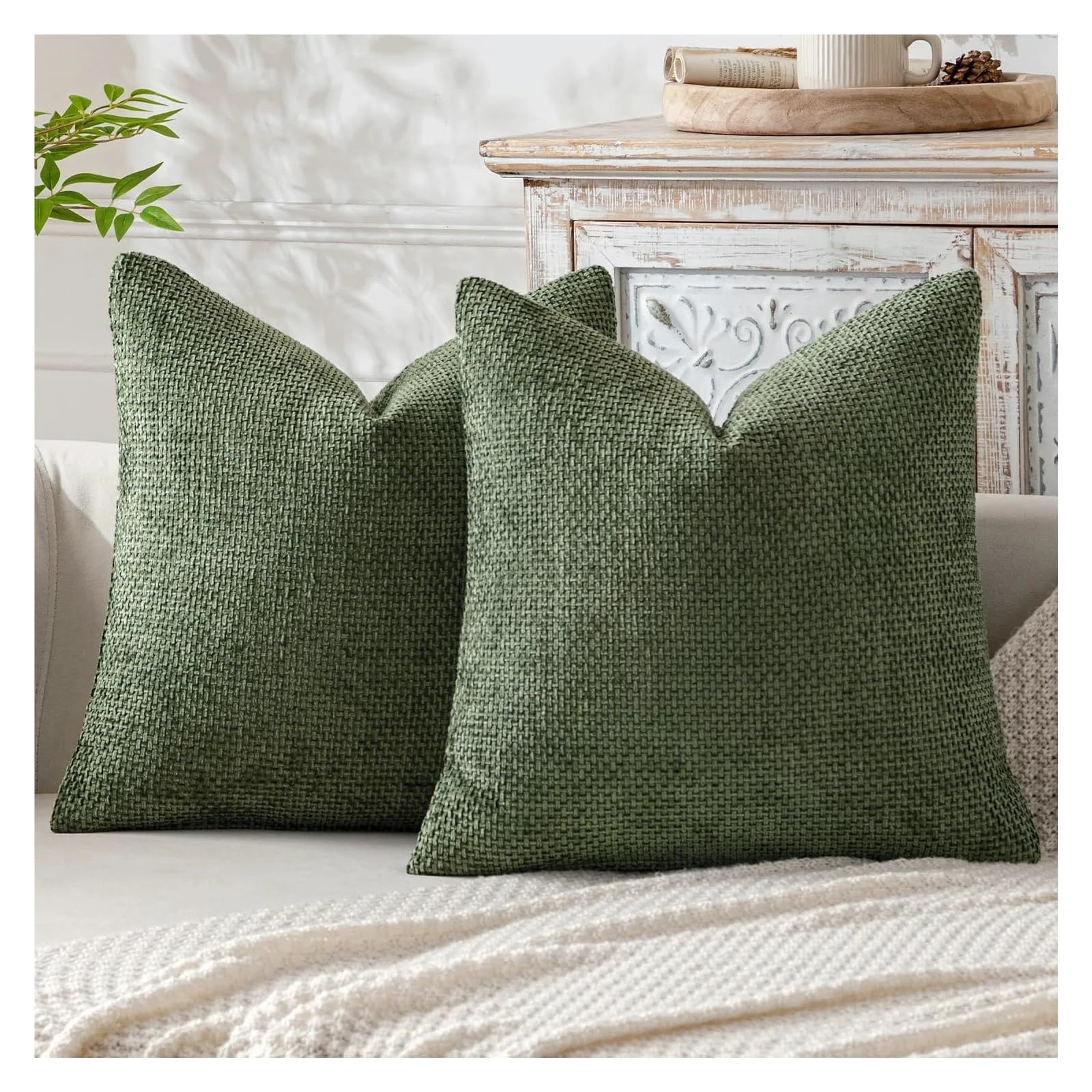 BTGYTTKL Throw Pillowcase 2pcs Luxury Chenille Pillow Cover