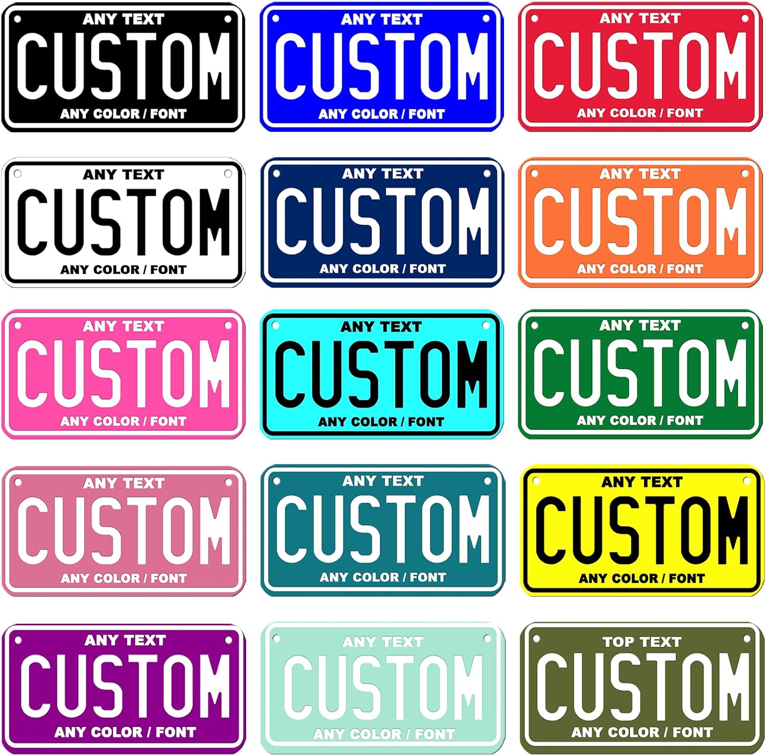 Placa de matrícula personalizada  Etiqueta del vehículo  Placa de automóvil  Placa de motocicleta  Placa de bicicleta  Bicicleta  Car3 para niños