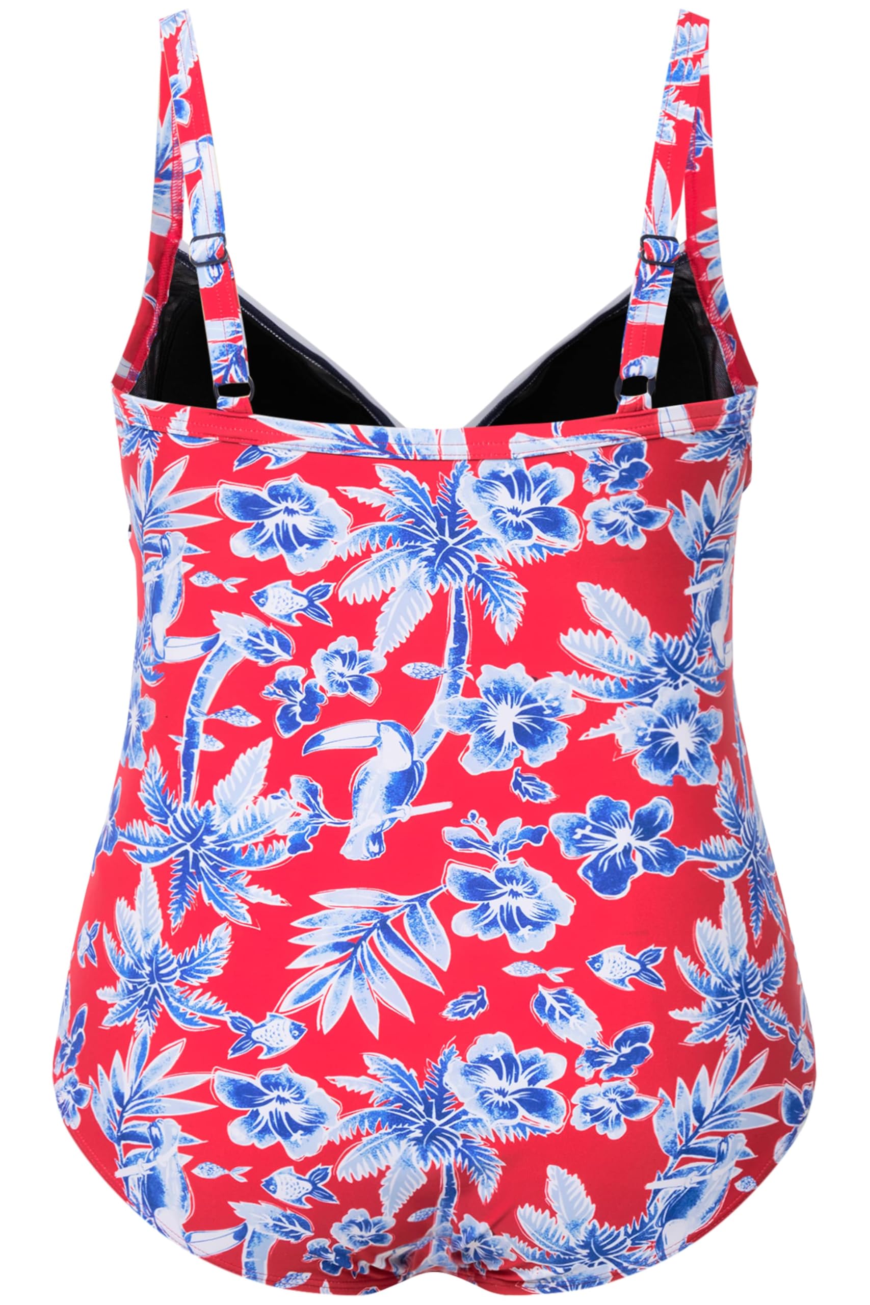 Ulla Popken Costume da Bagno Tucan Stampa Riciclata Intero Donna