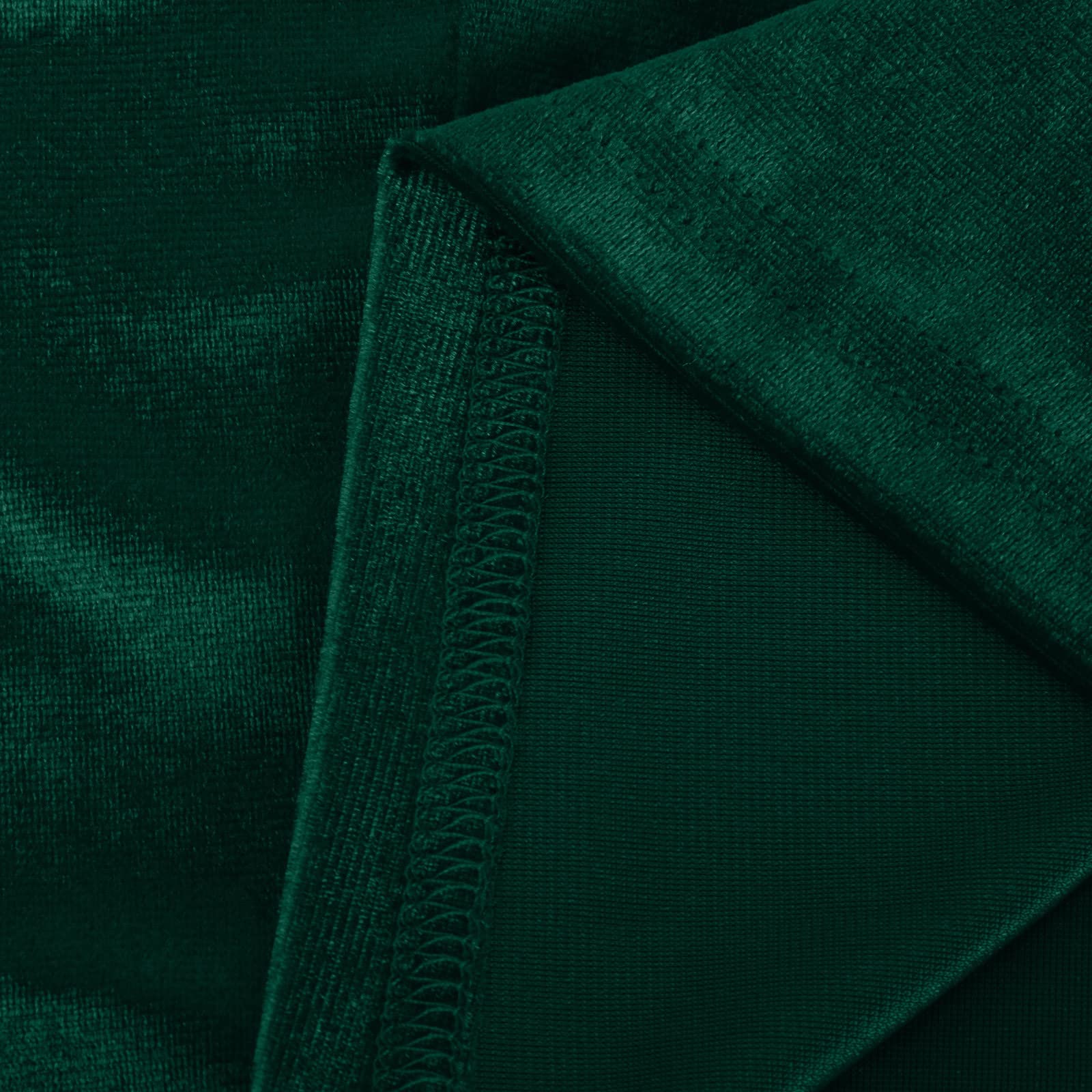 Robe vintage en velours avec col en V et col roulé - Manches longues - Robe de soirée moulante - Robe de bal élégante et rétro, 1056-vert, M