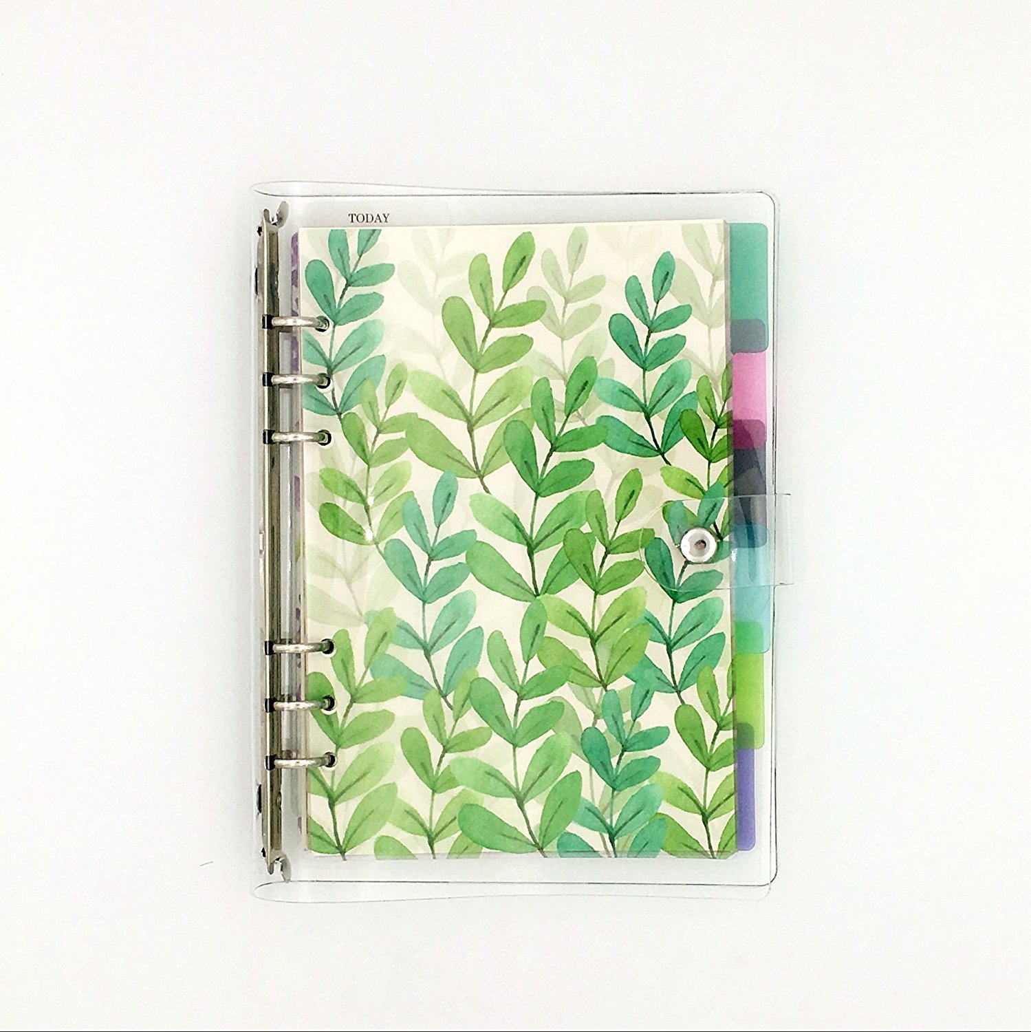 A5 6-Ring Loose Leaf Binder Journal w/ 80 Insert Pages(Dot Grid/Square Grid/Ruled/Blank) + 6 Index Divider Tabs + 1 Clear Page Maker + 1 Ziplock Pouch Included, Refillable