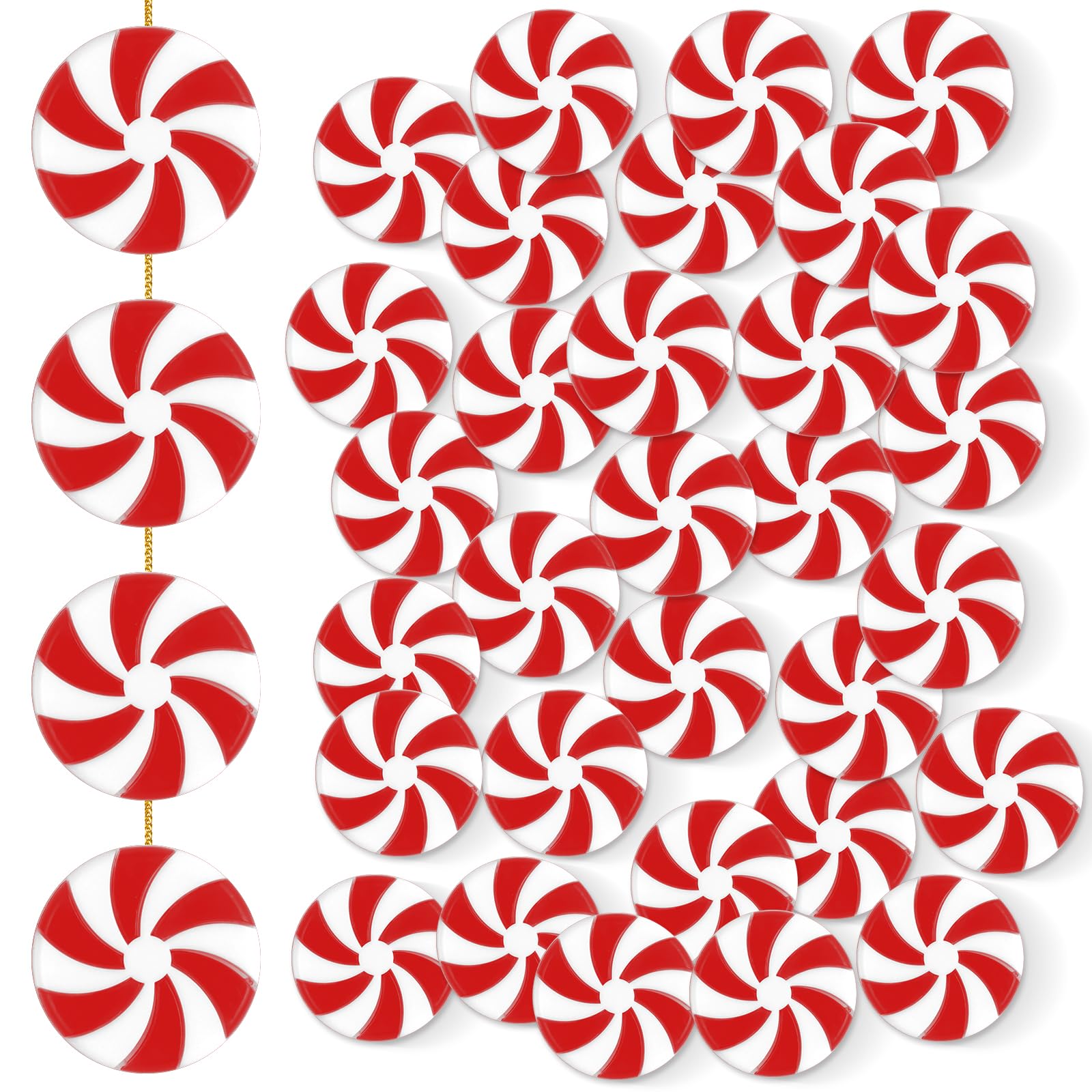 Bastones de Caramelo Adornos para Árboles de Navidad Muletas Plásticas Colgante de Decoración con Cordón Rojo y Blanco Adorno de Navidad Rojo y Blanco (B)